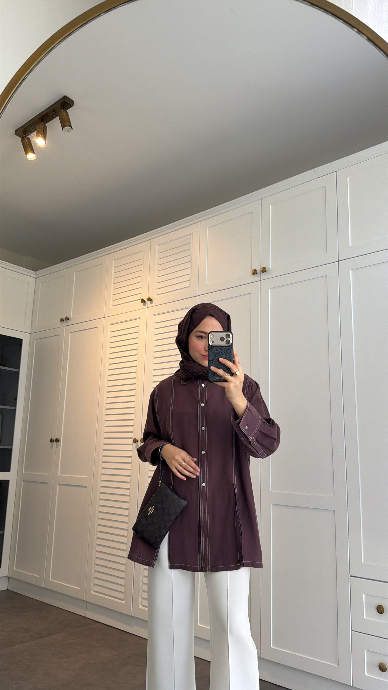 Gardenya Çift Dikiş Detaylı Gömlek Burgonya