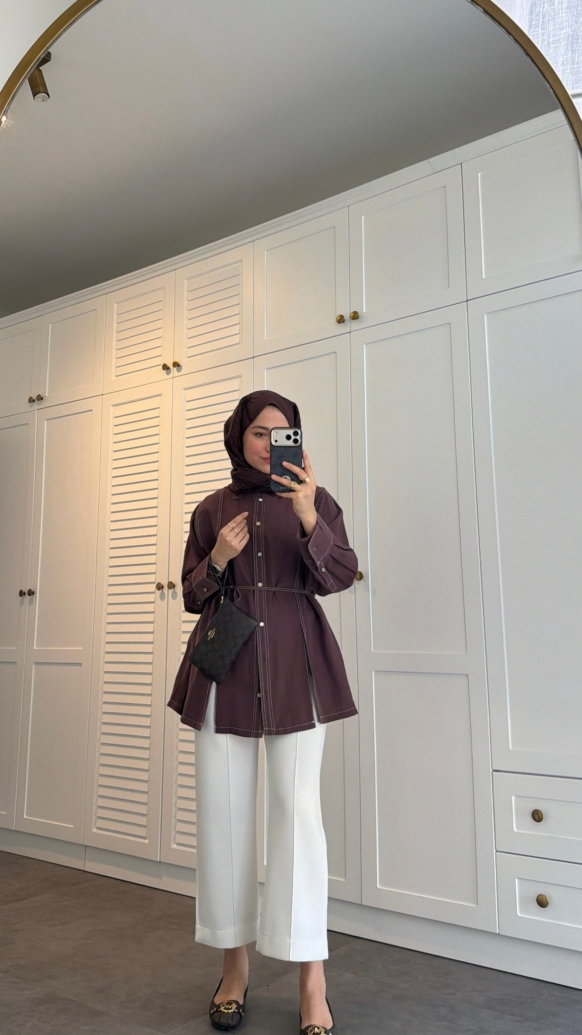 Gardenya Çift Dikiş Detaylı Gömlek Burgonya