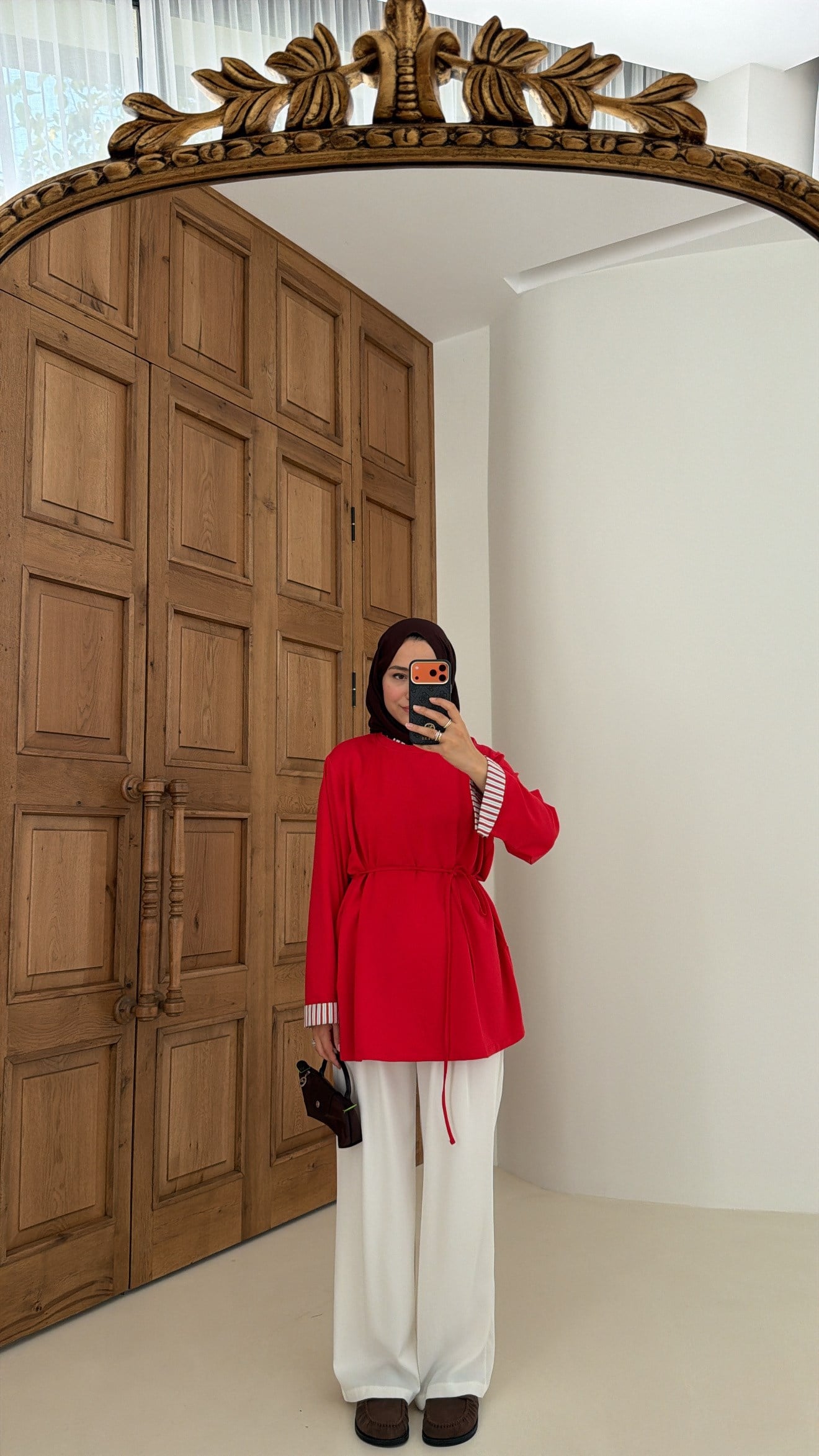Garnili Oversize Sweat Kırmızı