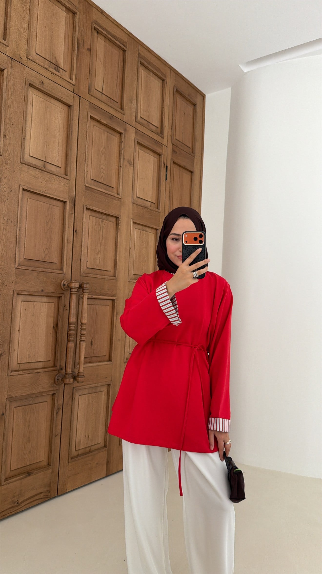 Garnili Oversize Sweat Kırmızı