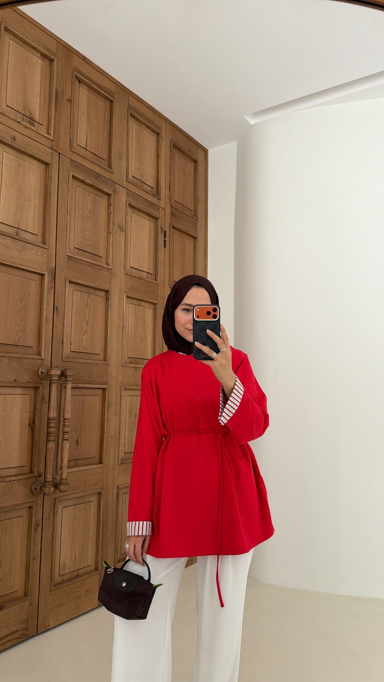 Garnili Oversize Sweat Kırmızı