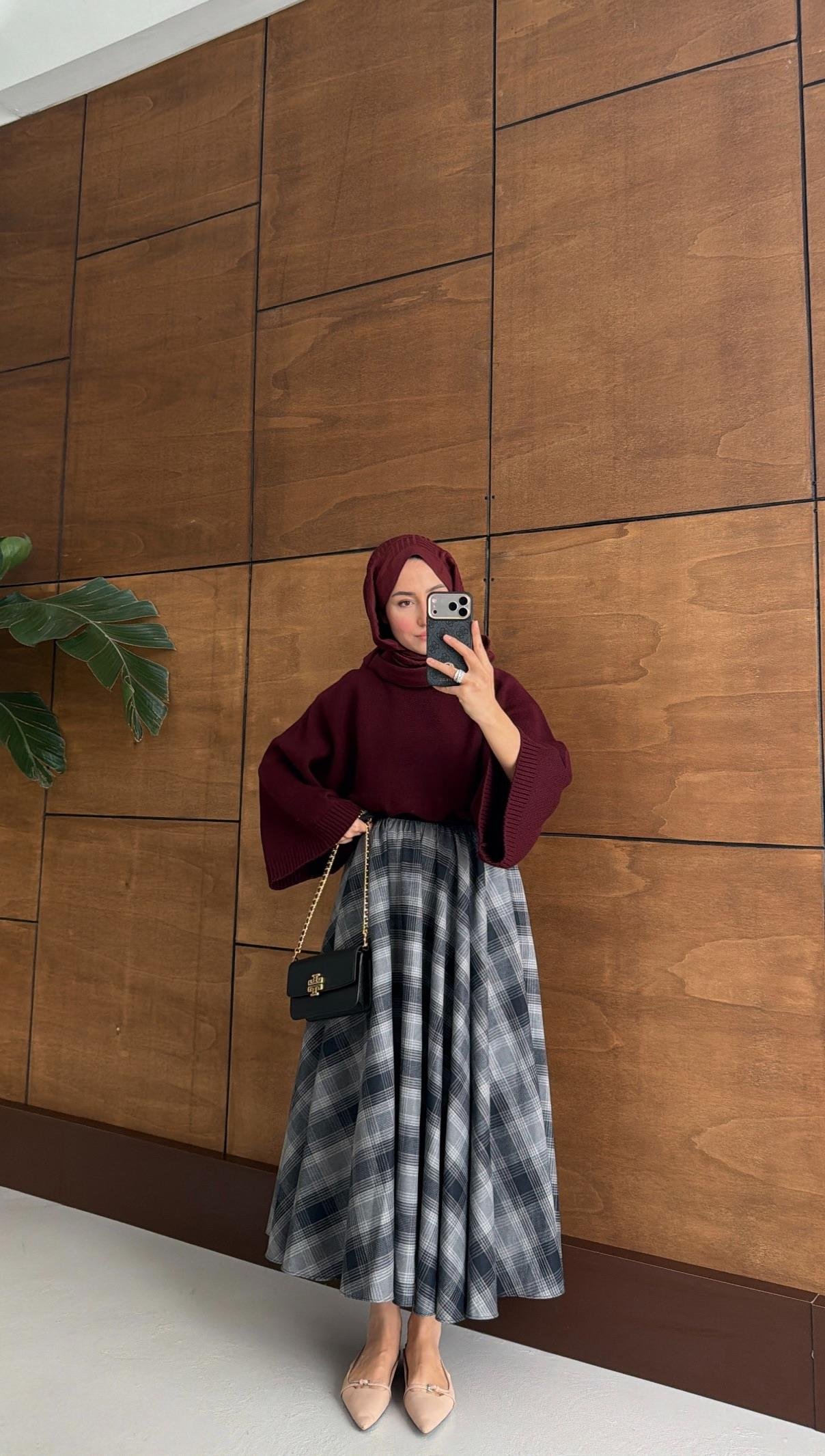 Geniş Kol Oversize Kazak Bordo