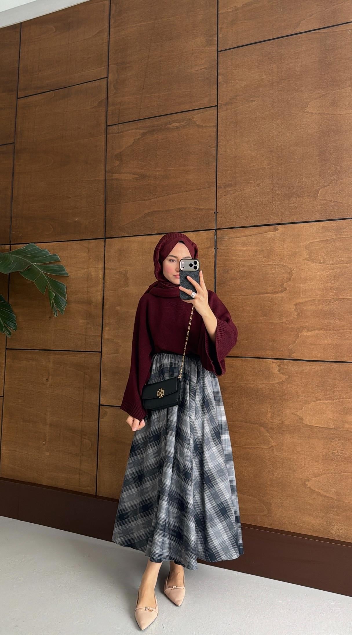 Geniş Kol Oversize Kazak Bordo