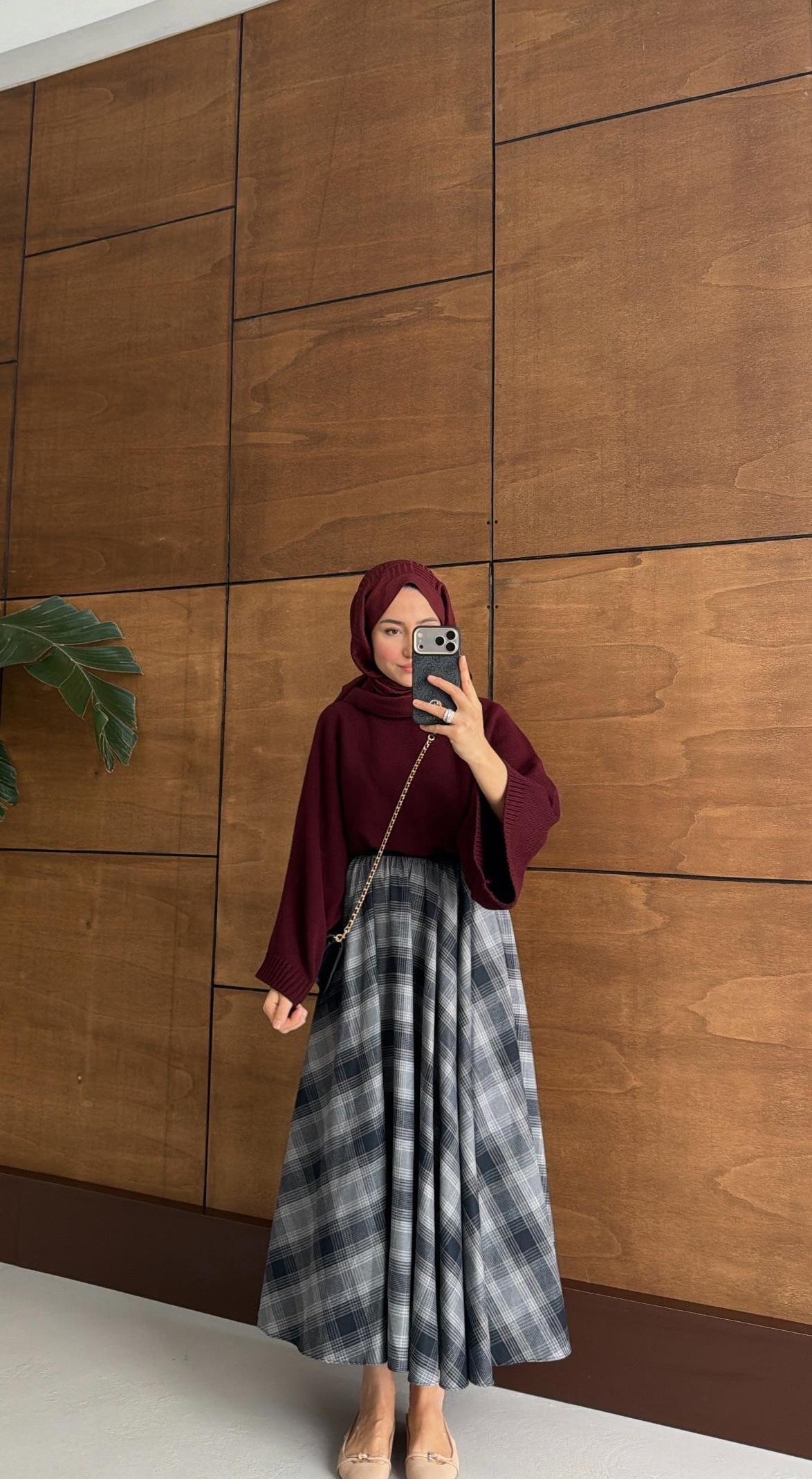 Geniş Kol Oversize Kazak Bordo