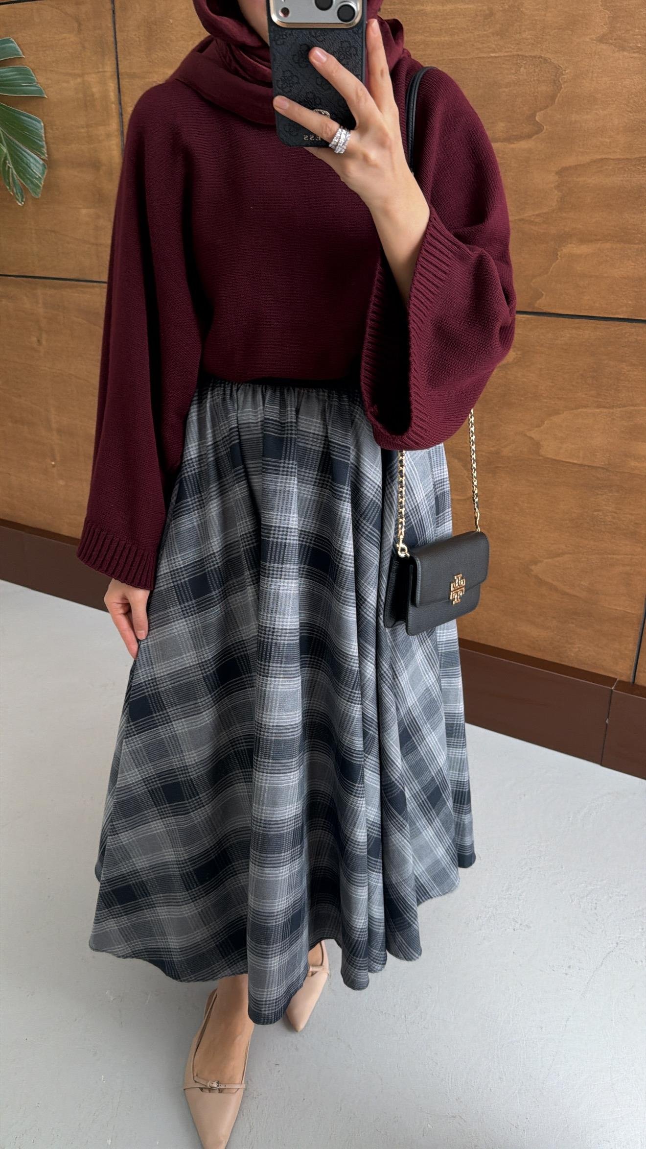 Geniş Kol Oversize Kazak Bordo