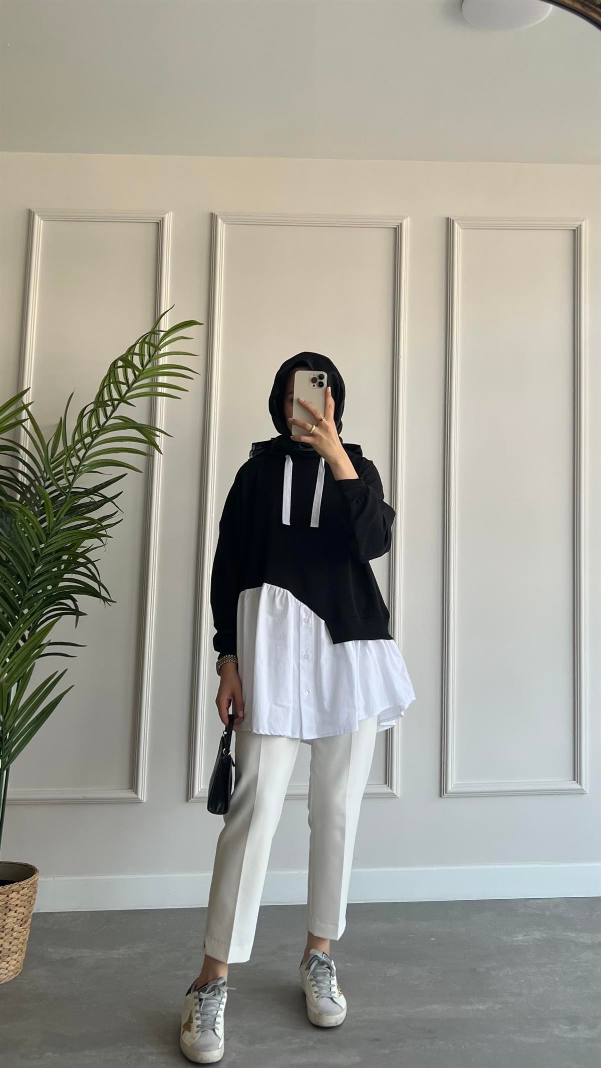 Gömlek Detaylı Sweatshirt