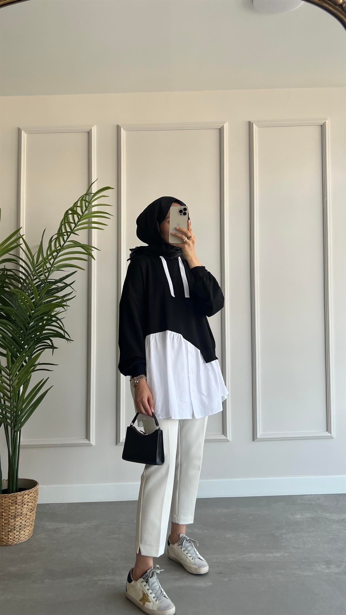 Gömlek Detaylı Sweatshirt