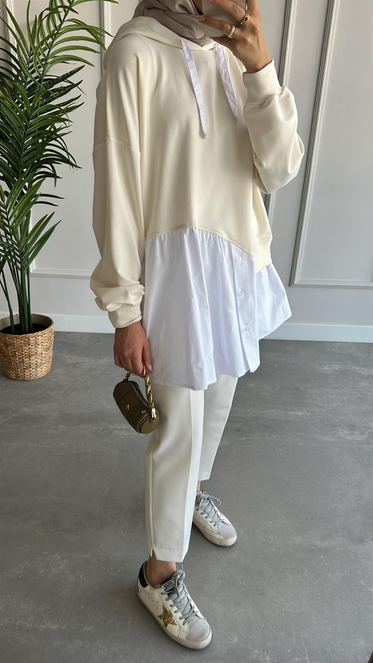 Gömlek Detaylı Sweatshirt