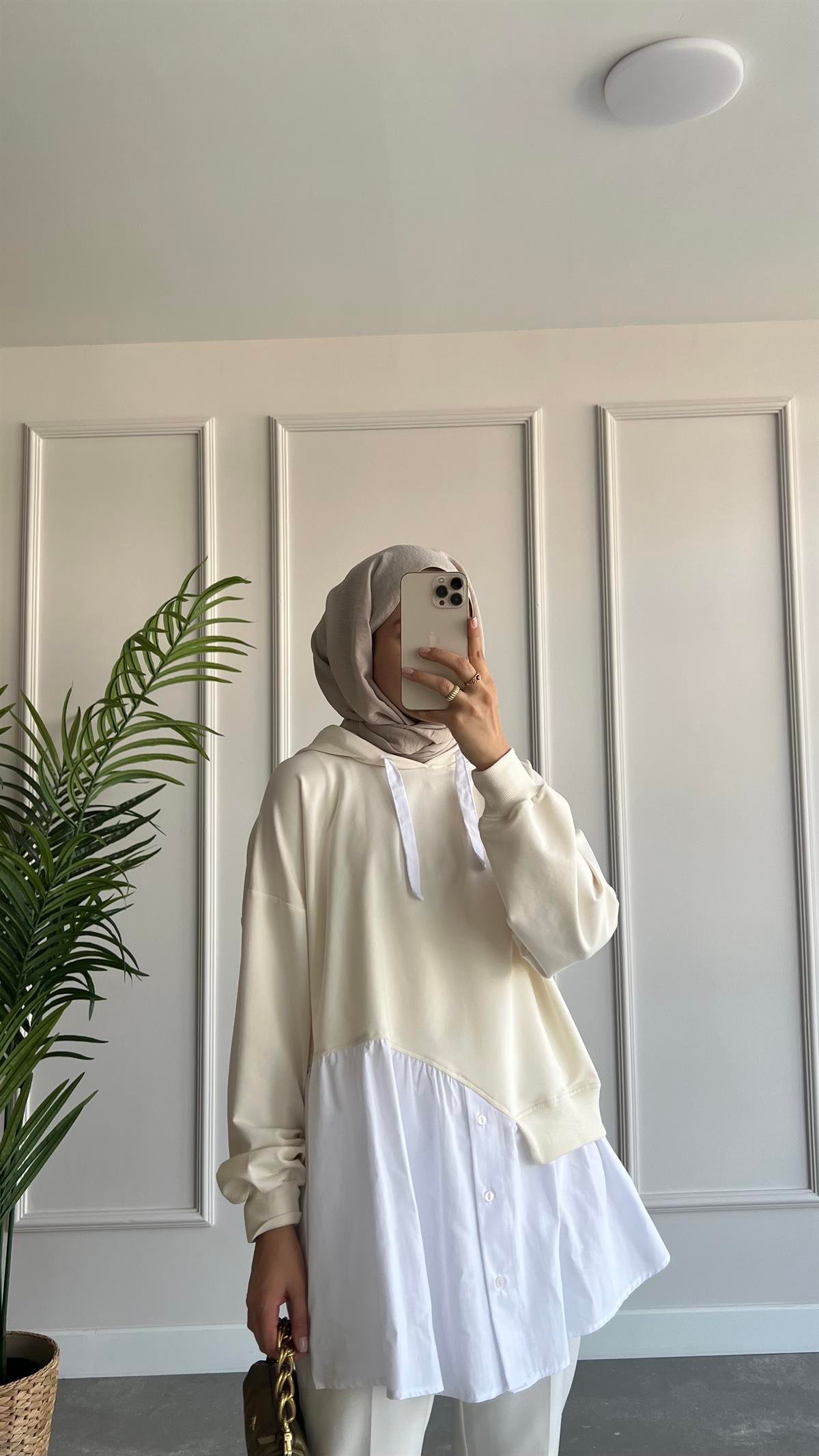 Gömlek Detaylı Sweatshirt