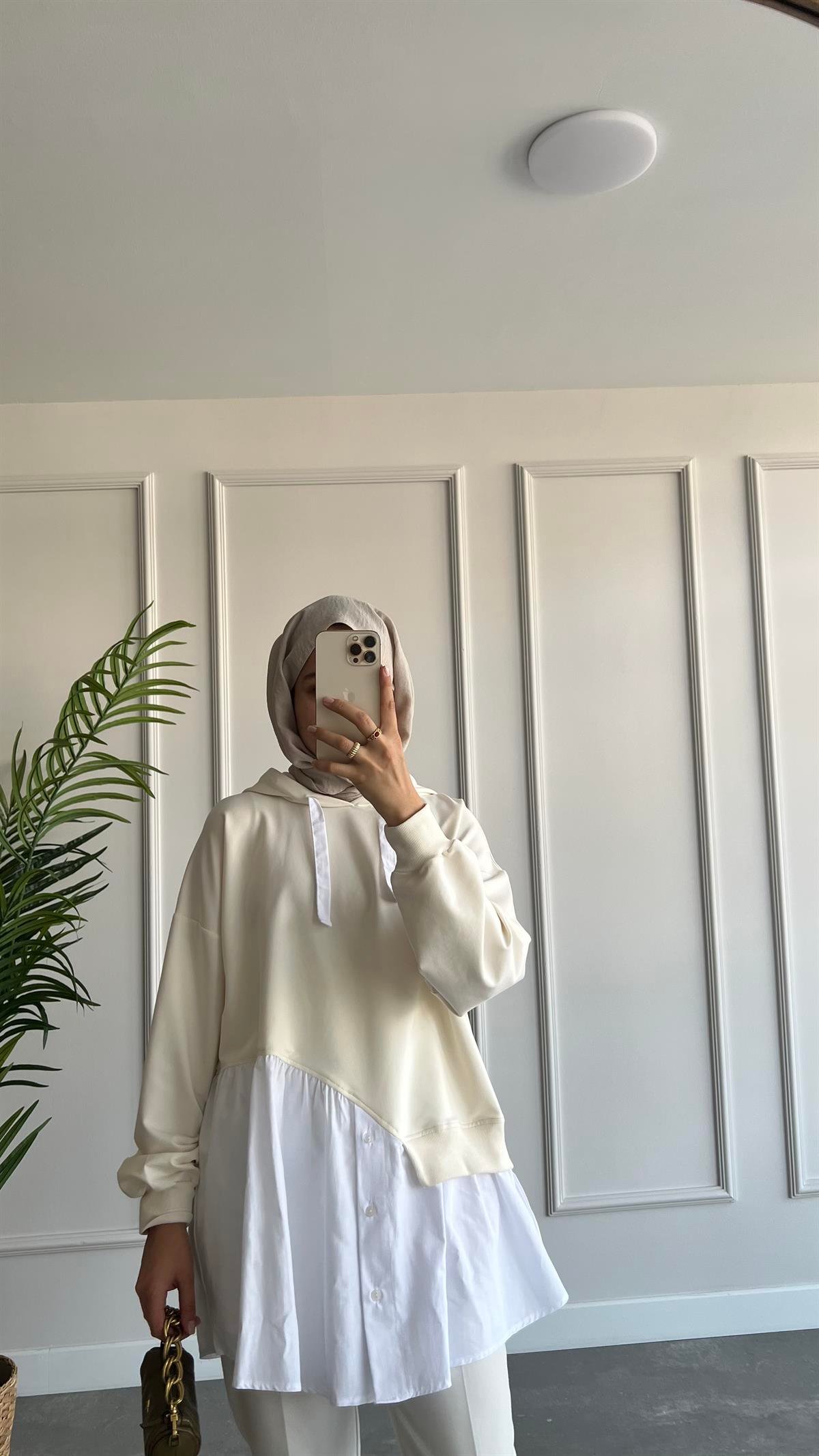 Gömlek Detaylı Sweatshirt