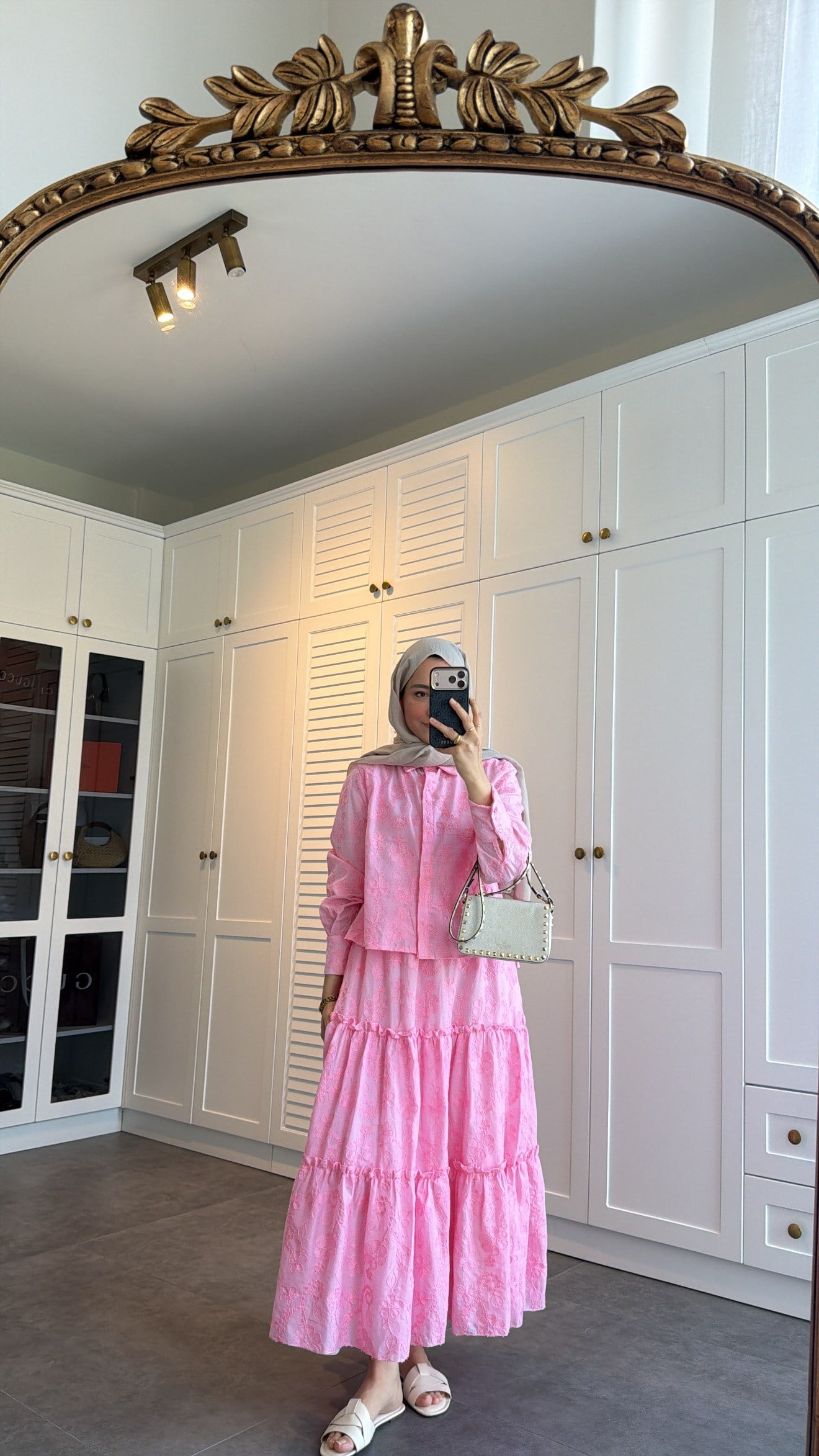 Güpürlü Nakışlı Etek Takım Pembe