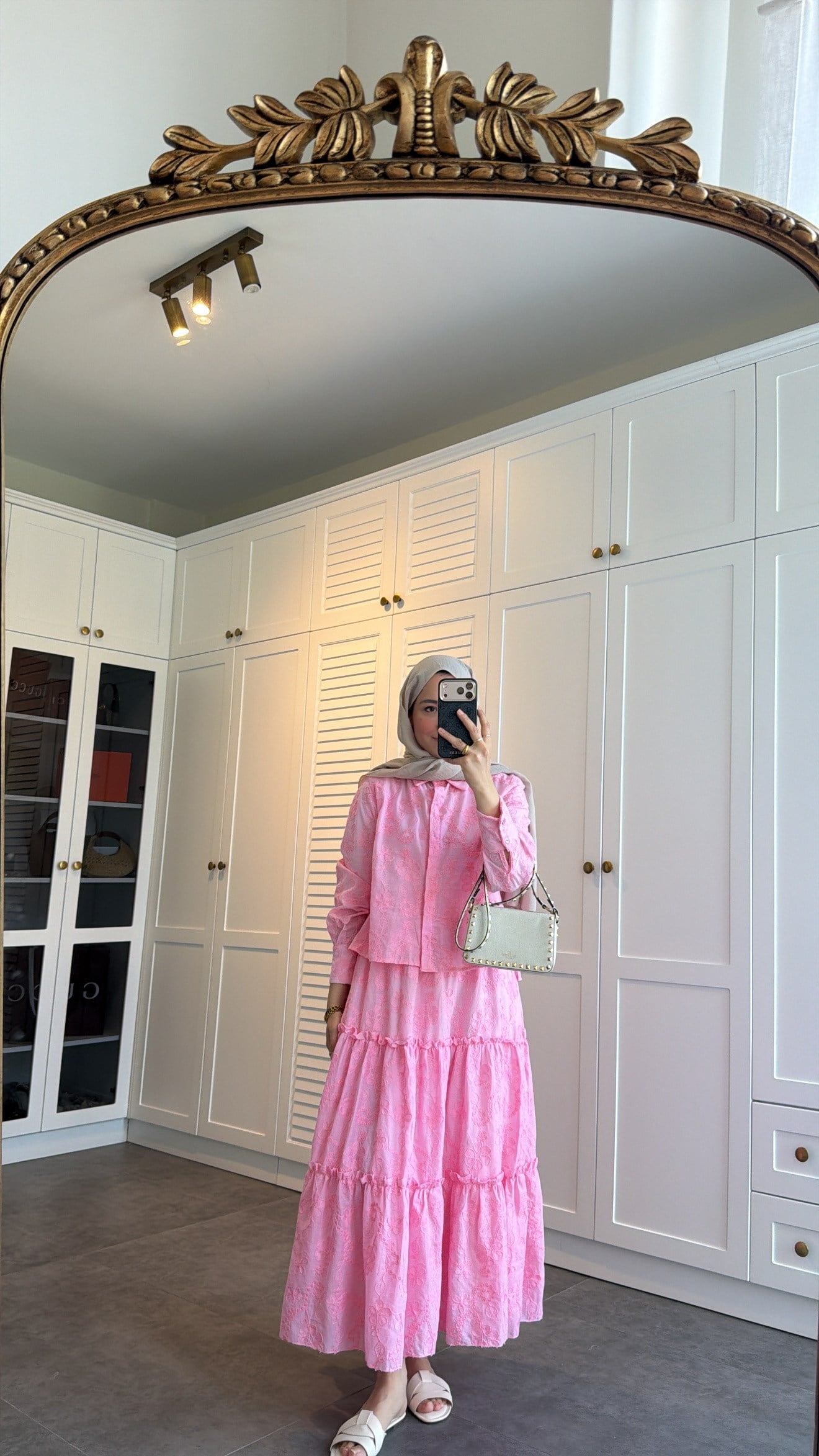Güpürlü Nakışlı Etek Takım Pembe