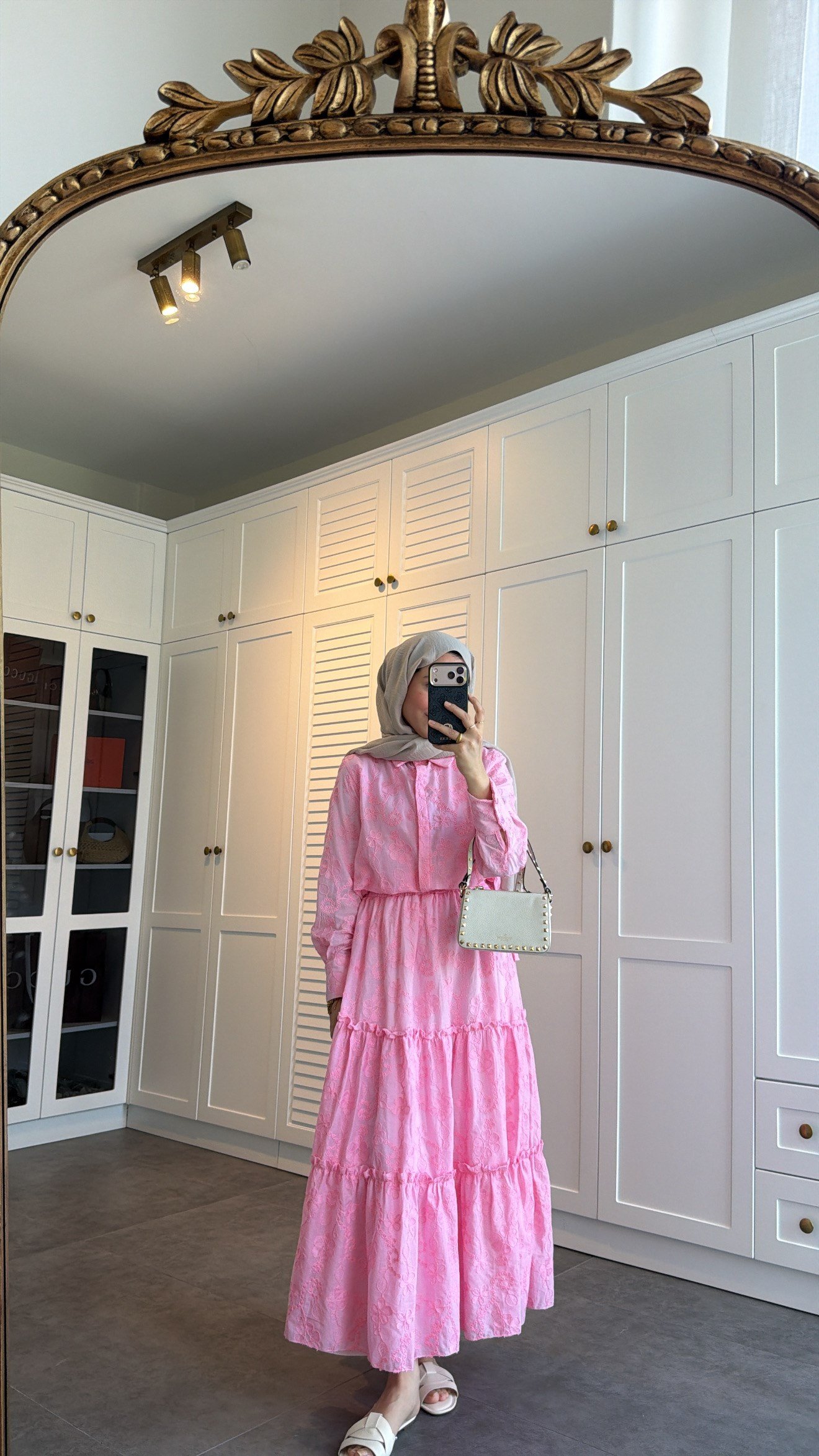Güpürlü Nakışlı Etek Takım Pembe