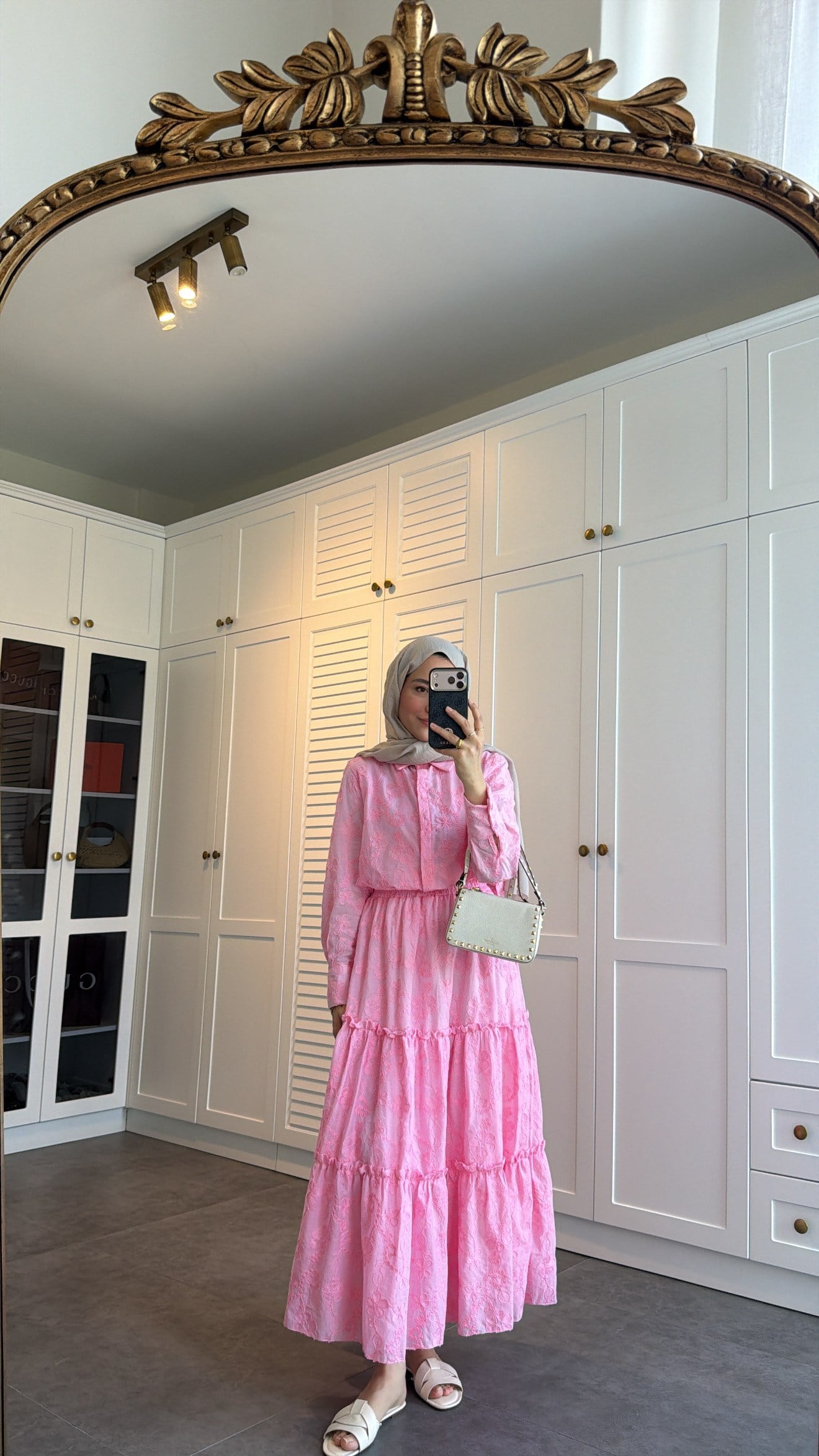 Güpürlü Nakışlı Etek Takım Pembe