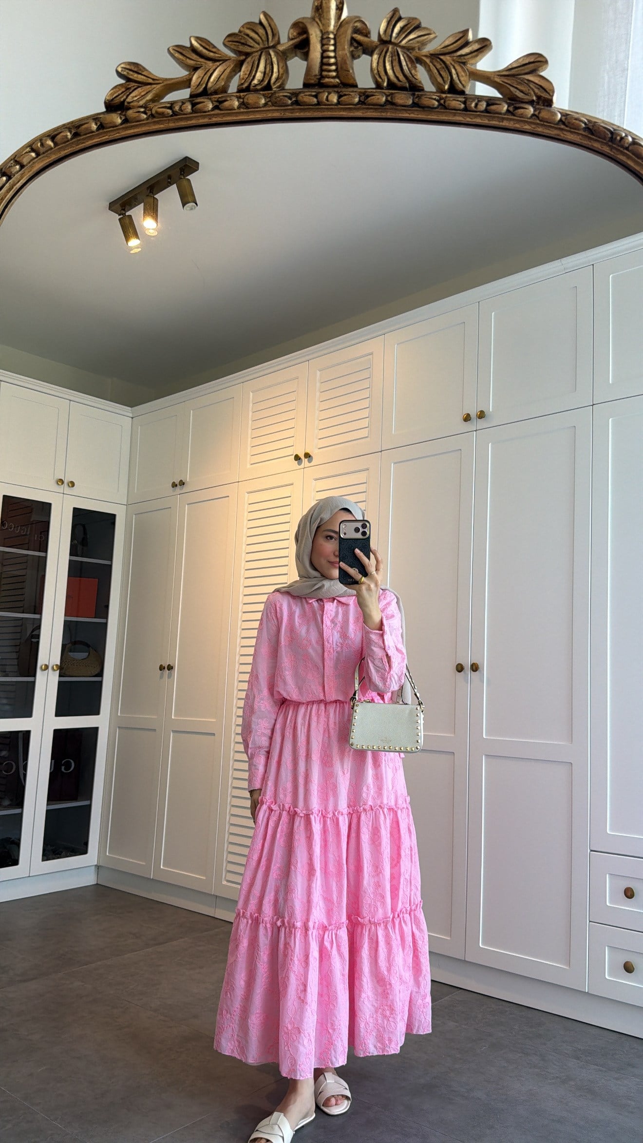 Güpürlü Nakışlı Etek Takım Pembe