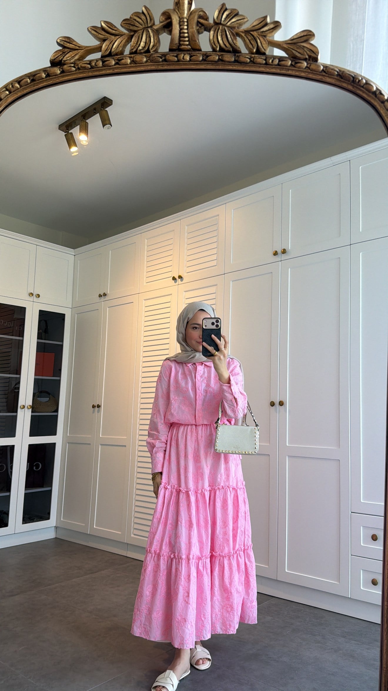 Güpürlü Nakışlı Etek Takım Pembe