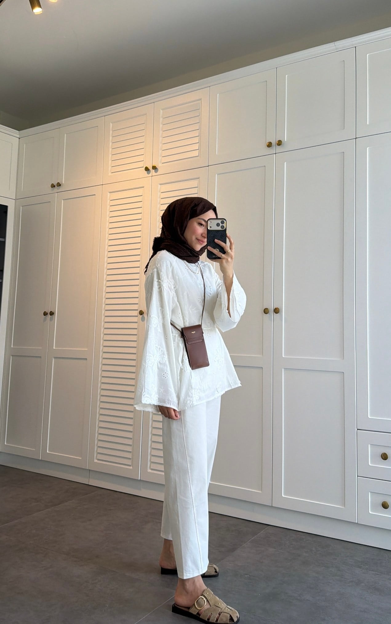 Güpürlü Oversize Bluz Beyaz