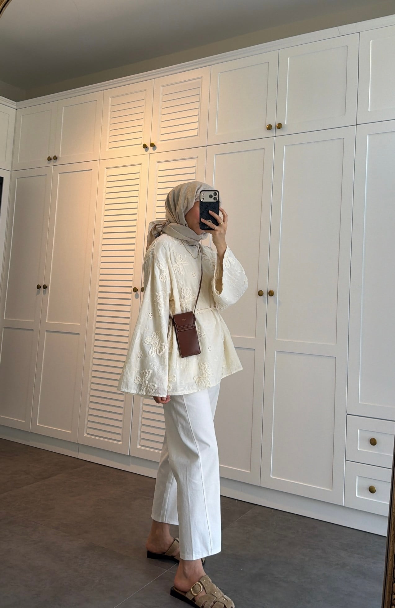 Güpürlü Oversize Bluz Ekru