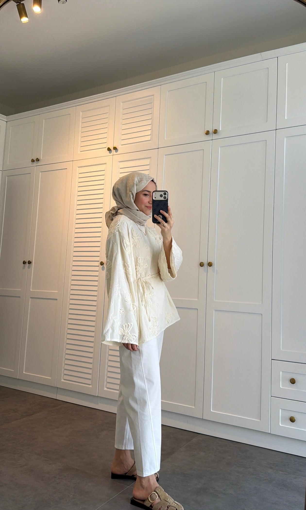 Güpürlü Oversize Bluz Ekru