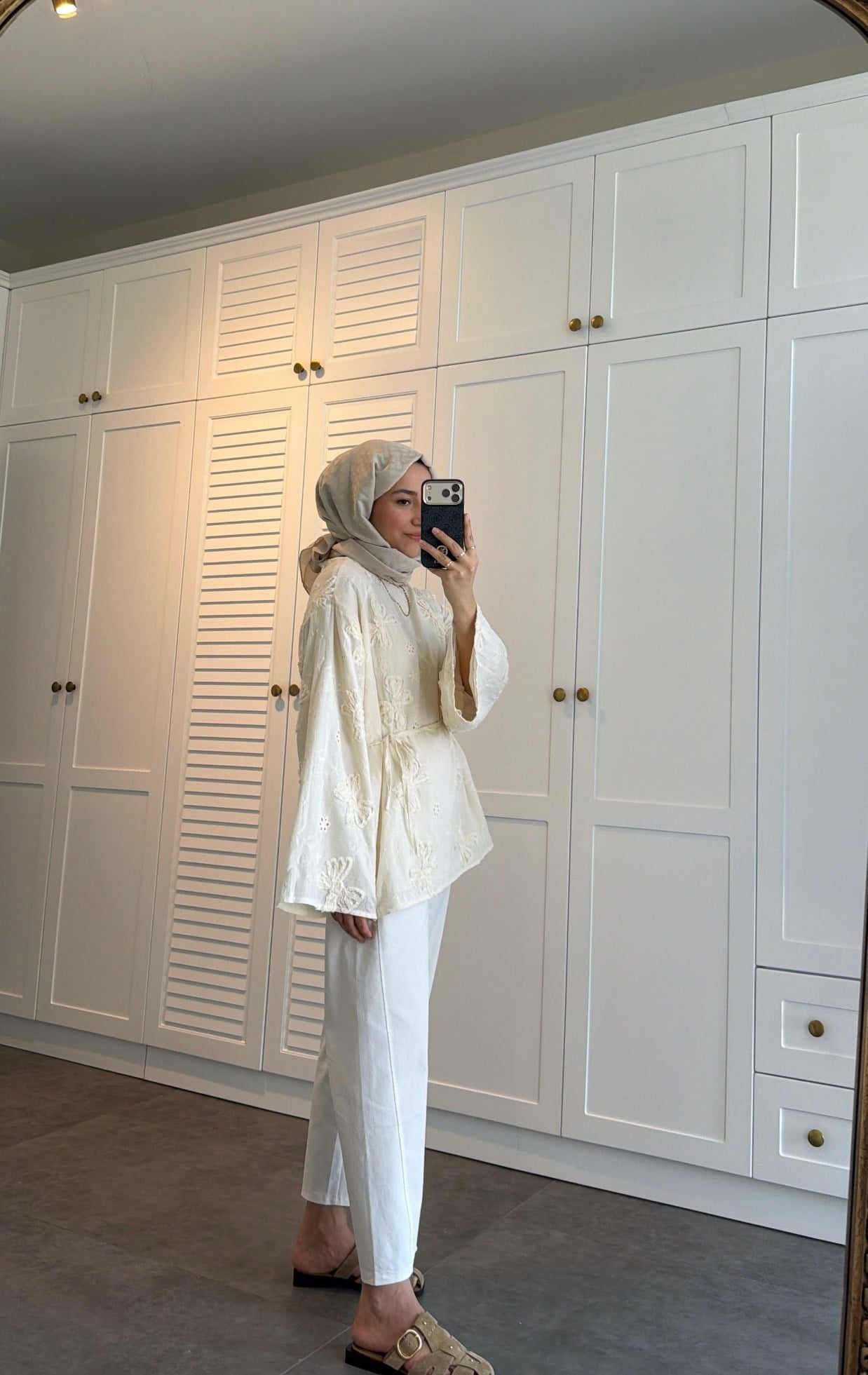 Güpürlü Oversize Bluz Ekru