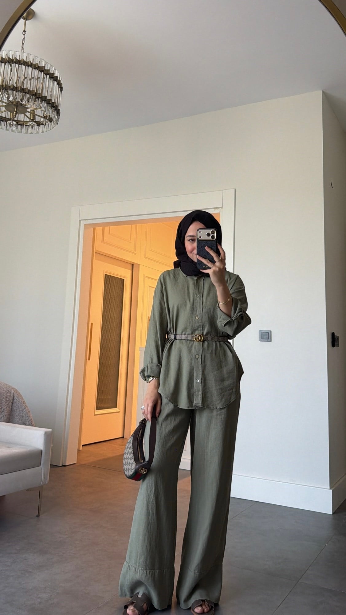 Ham Keten Oversize Takım Haki