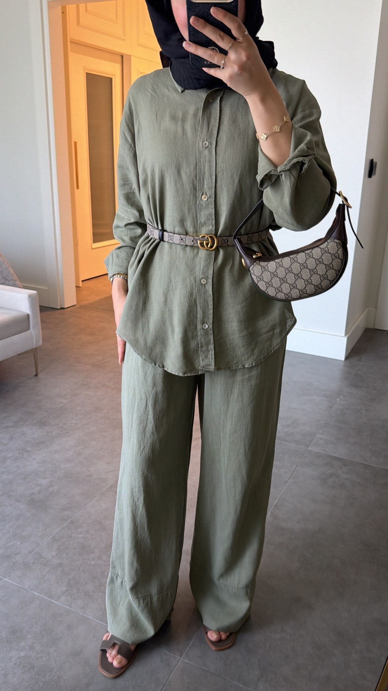 Ham Keten Oversize Takım Haki