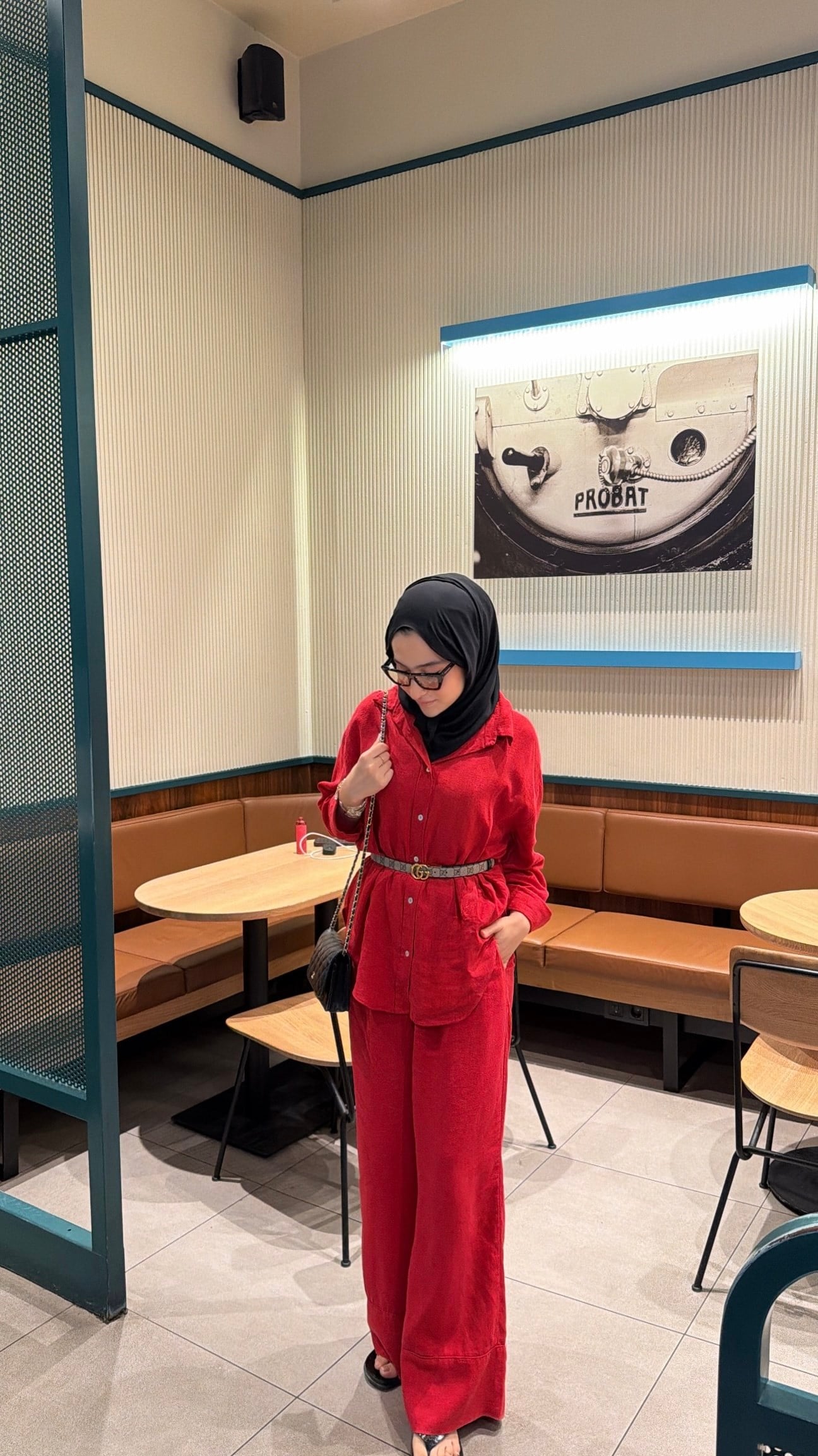 Ham Keten Oversize Takım Kırmızı