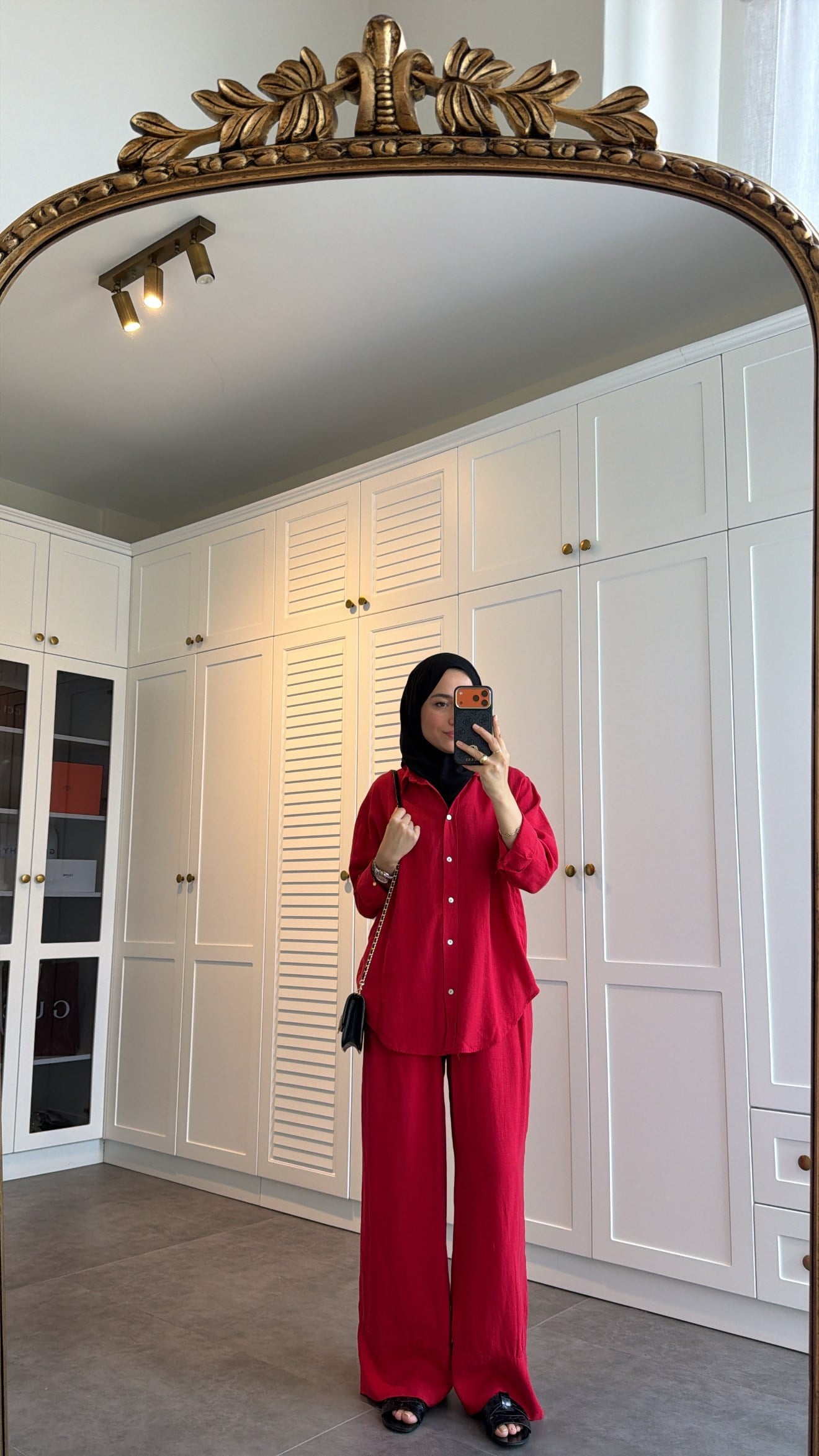 Ham Keten Oversize Takım Kırmızı