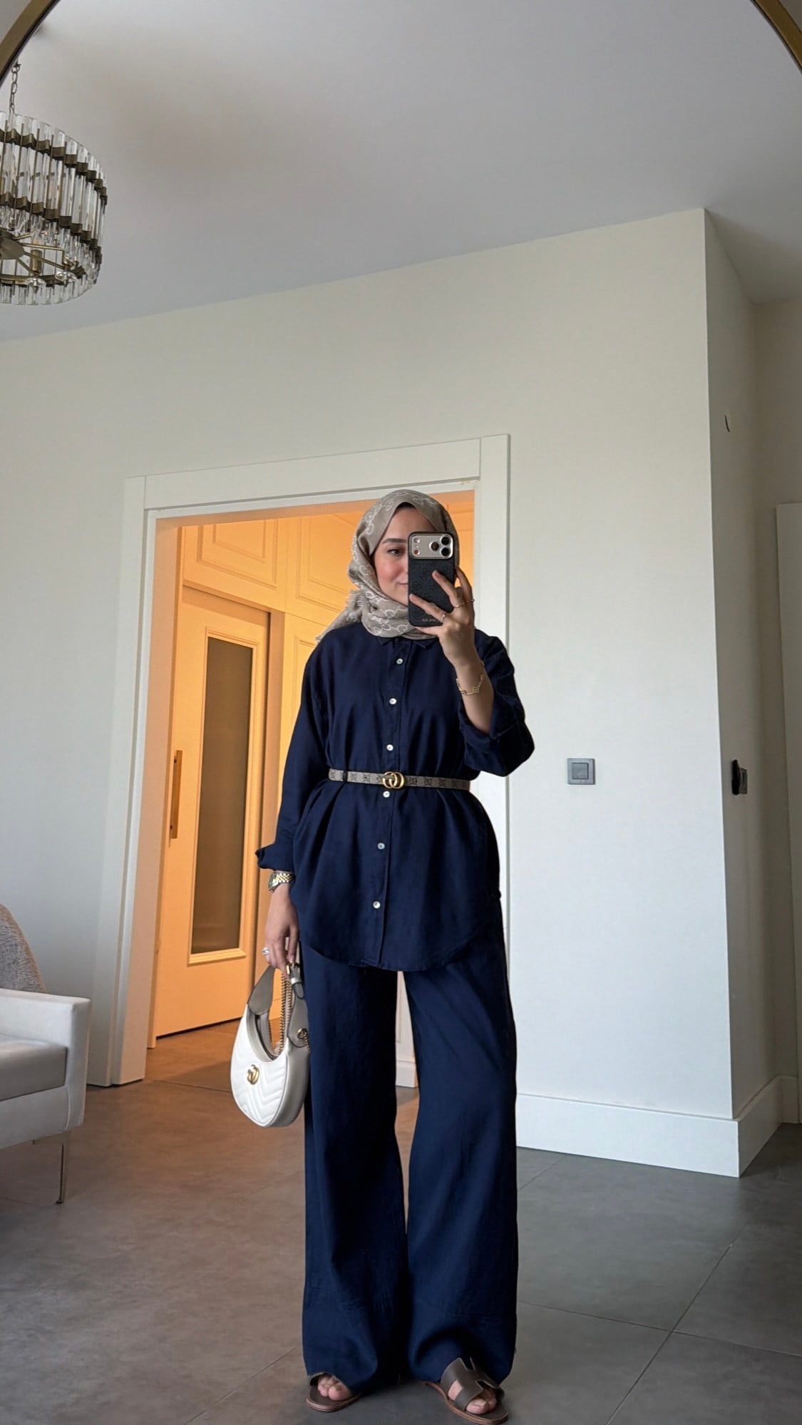 Ham Keten Oversize Takım Lacivert