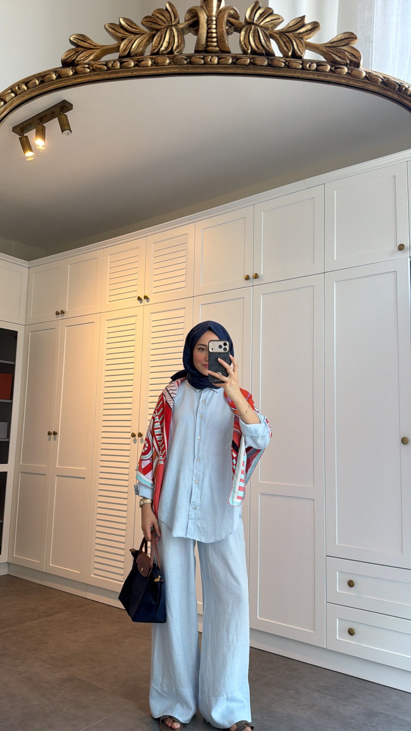Ham Keten Oversize Takım Mavi