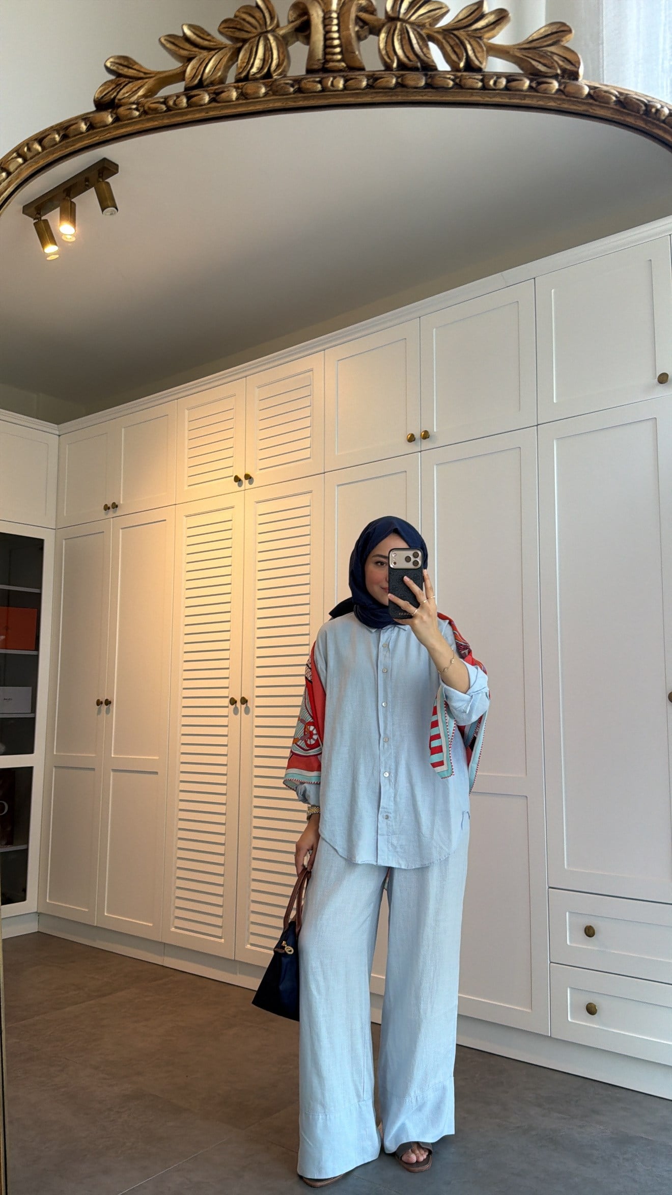 Ham Keten Oversize Takım Mavi