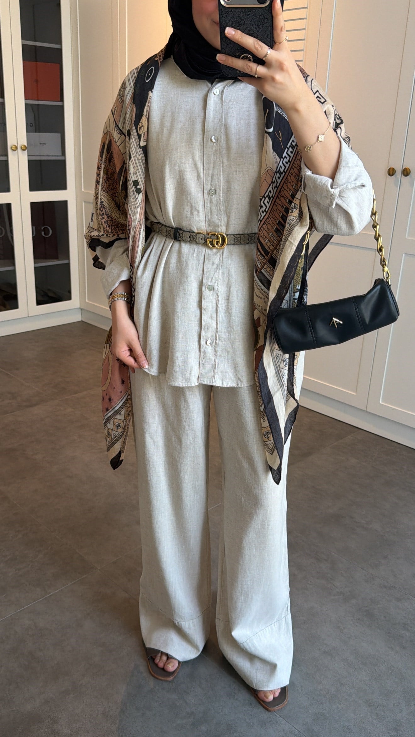 Ham Keten Oversize Takım Taş