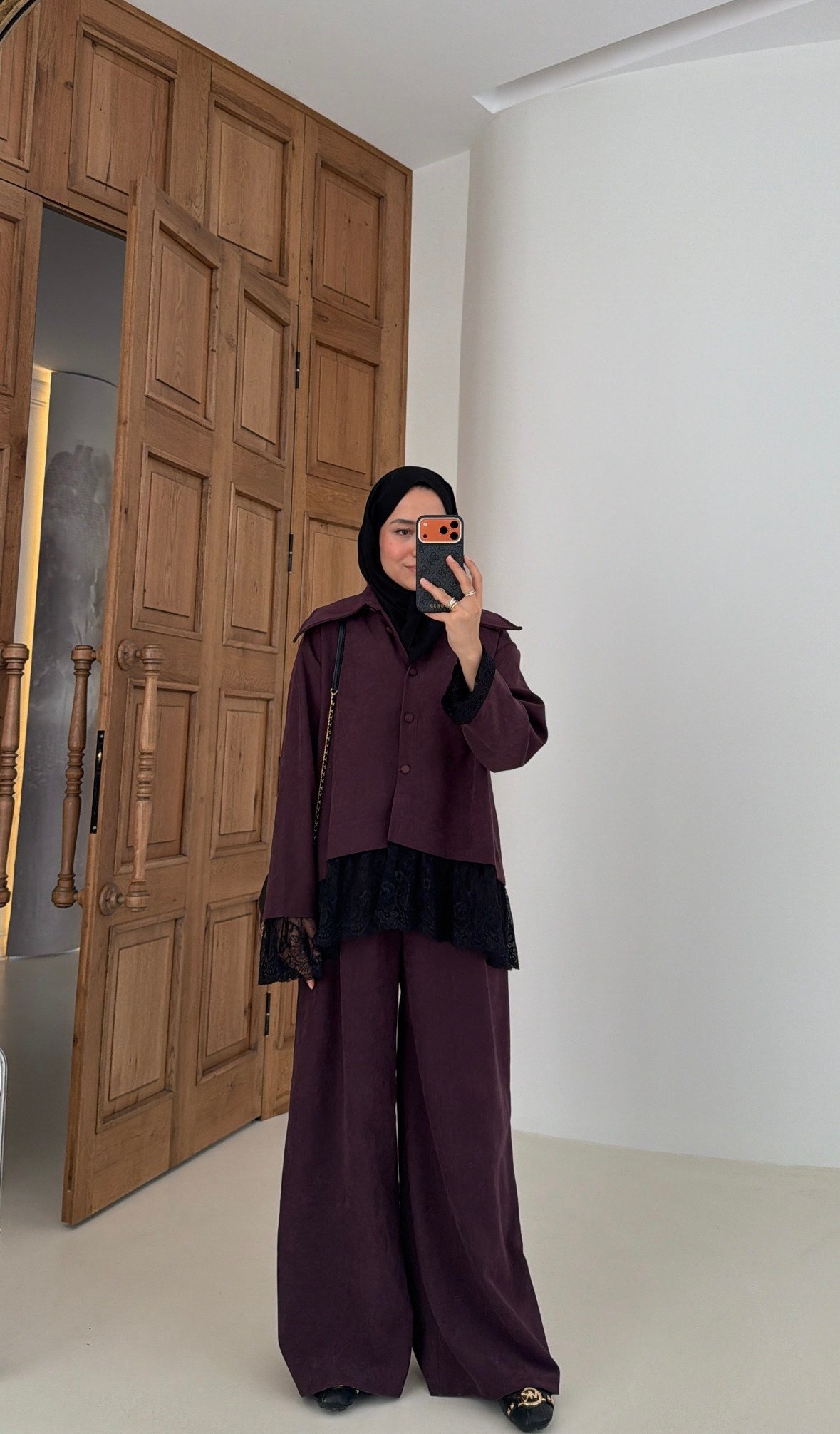 Henna Güpürlü İkili Takım Bordo