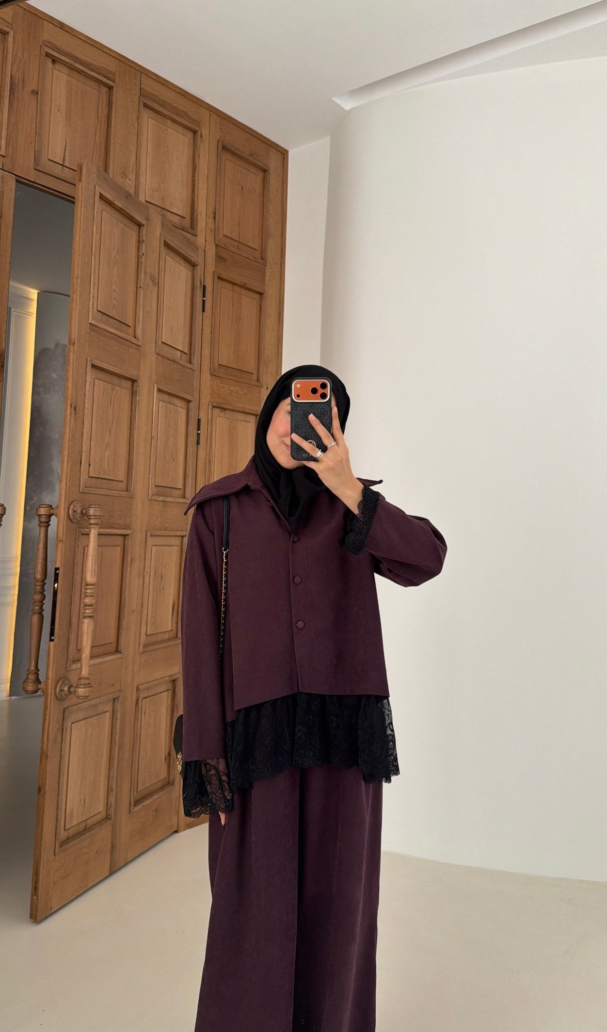 Henna Güpürlü İkili Takım Bordo