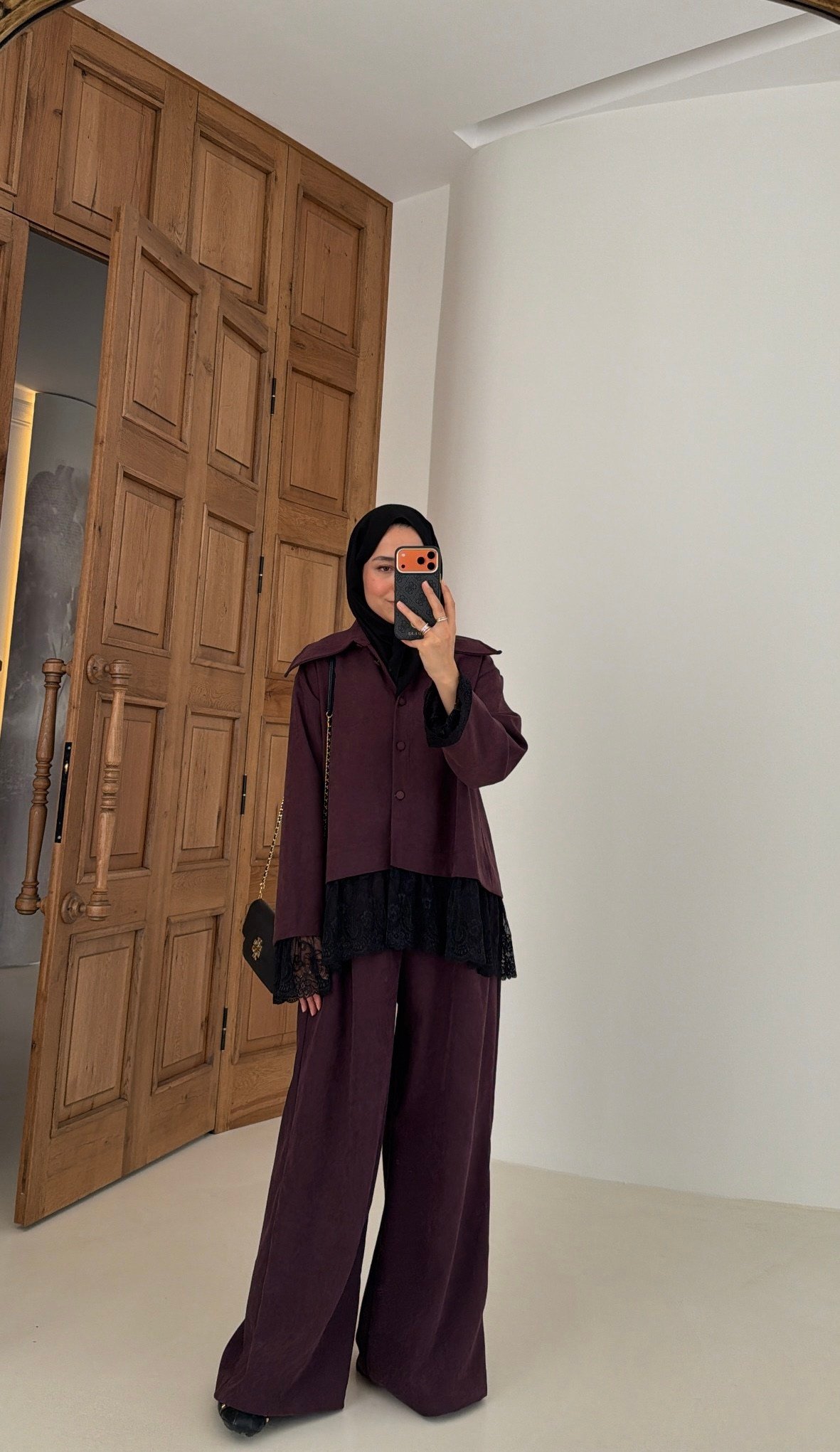 Henna Güpürlü İkili Takım Bordo