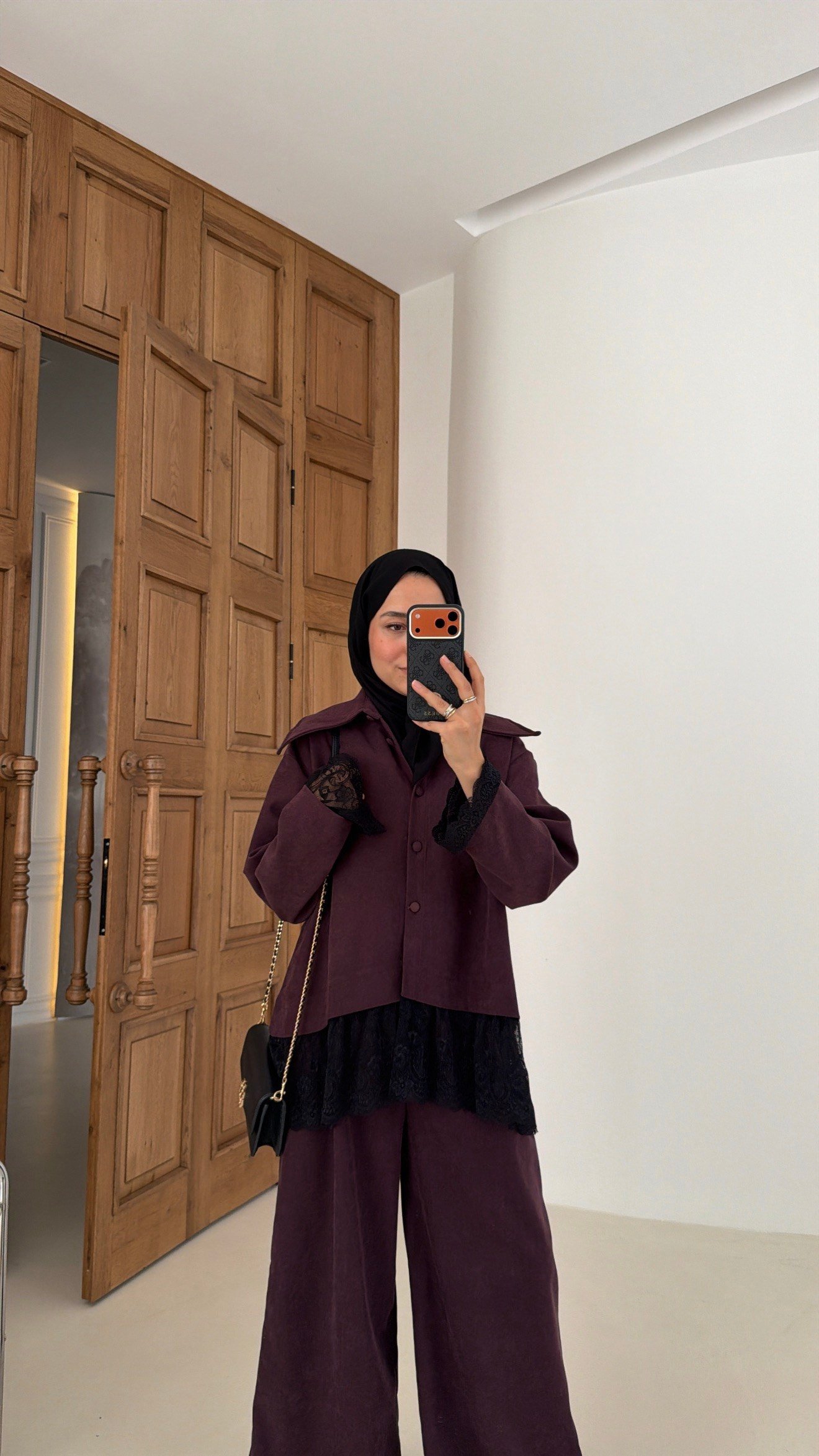 Henna Güpürlü İkili Takım Bordo