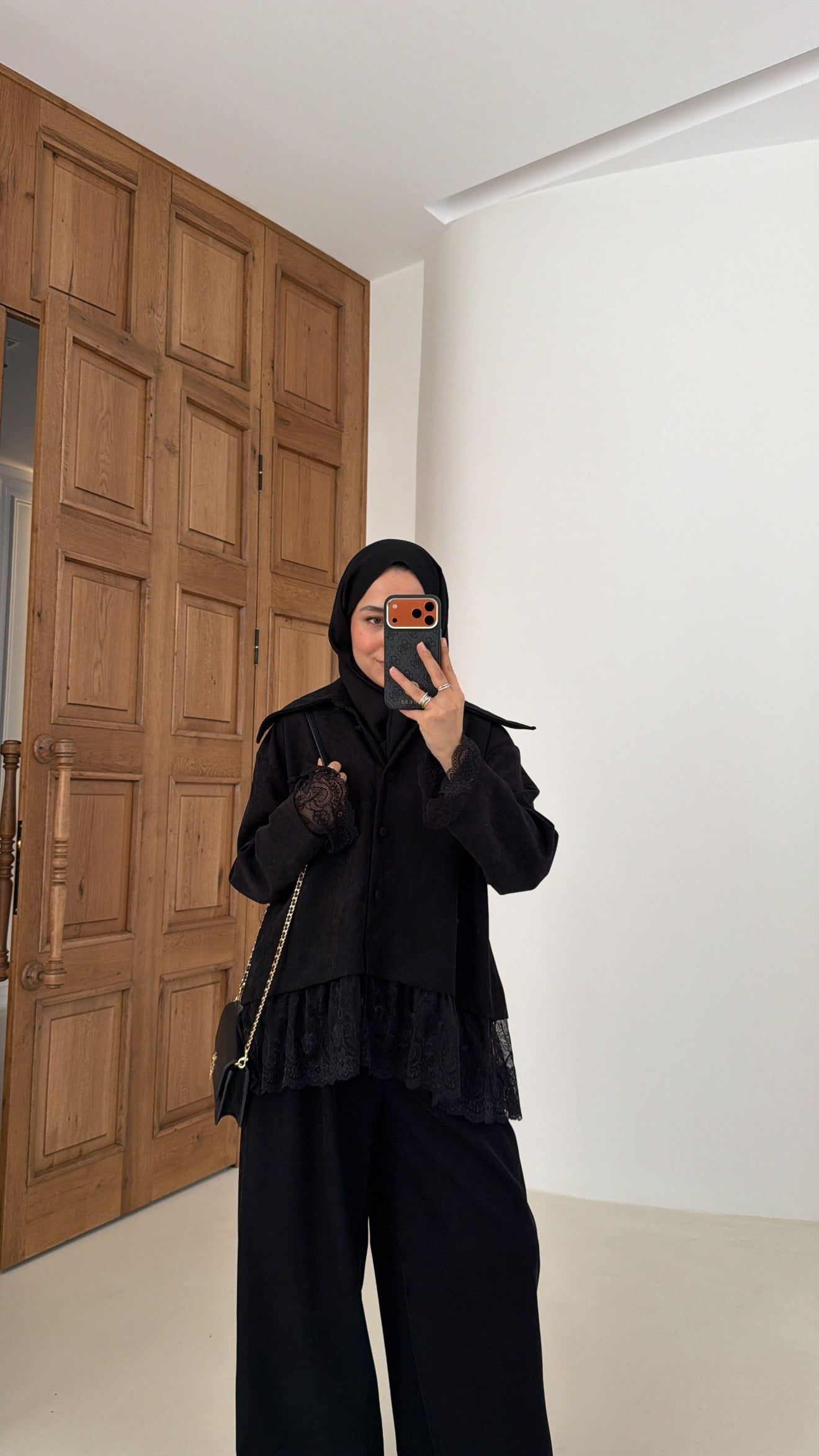Henna Güpürlü İkili Takım Siyah