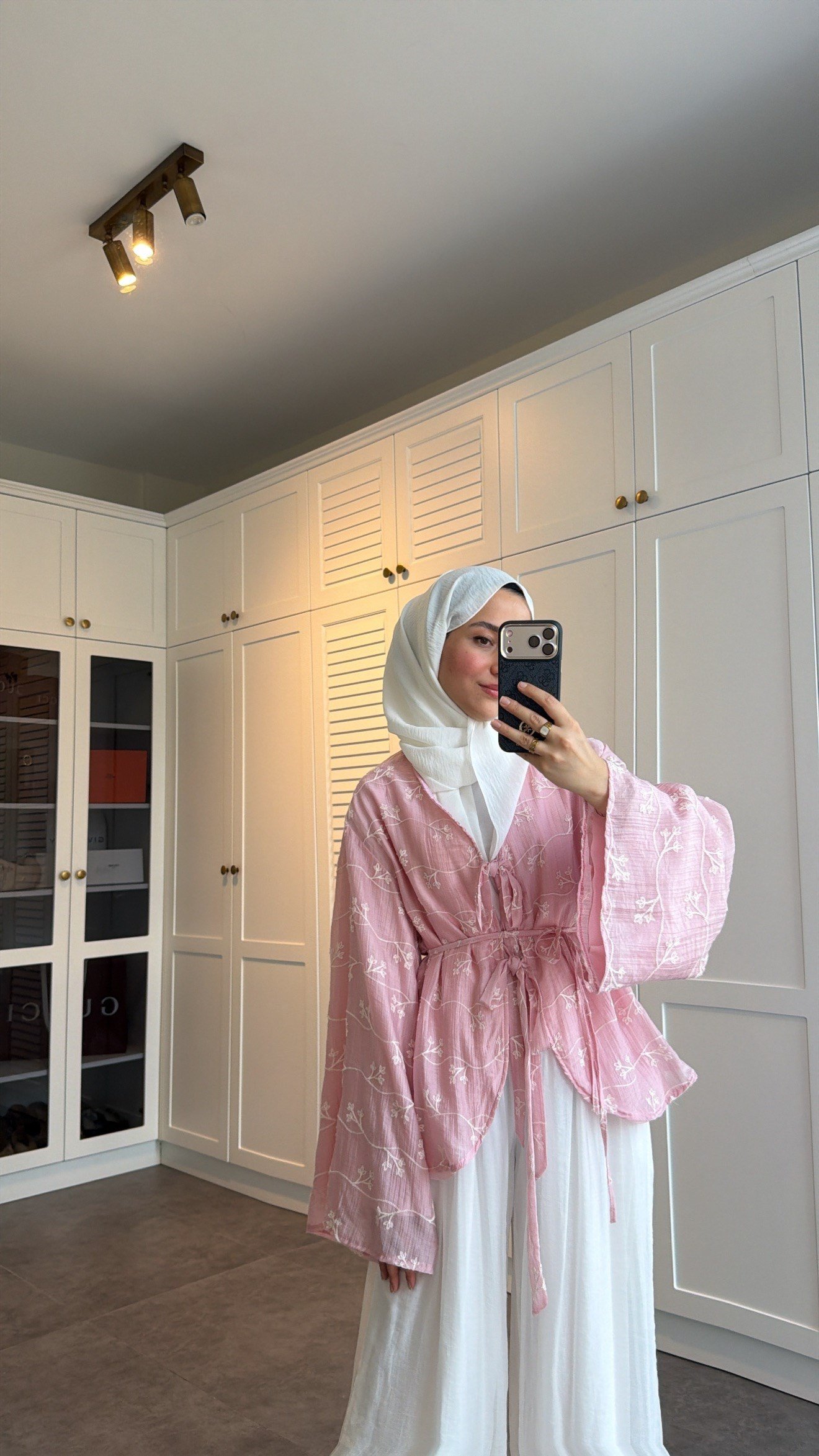Hira Bağlamalı Pantolon Takım Pembe