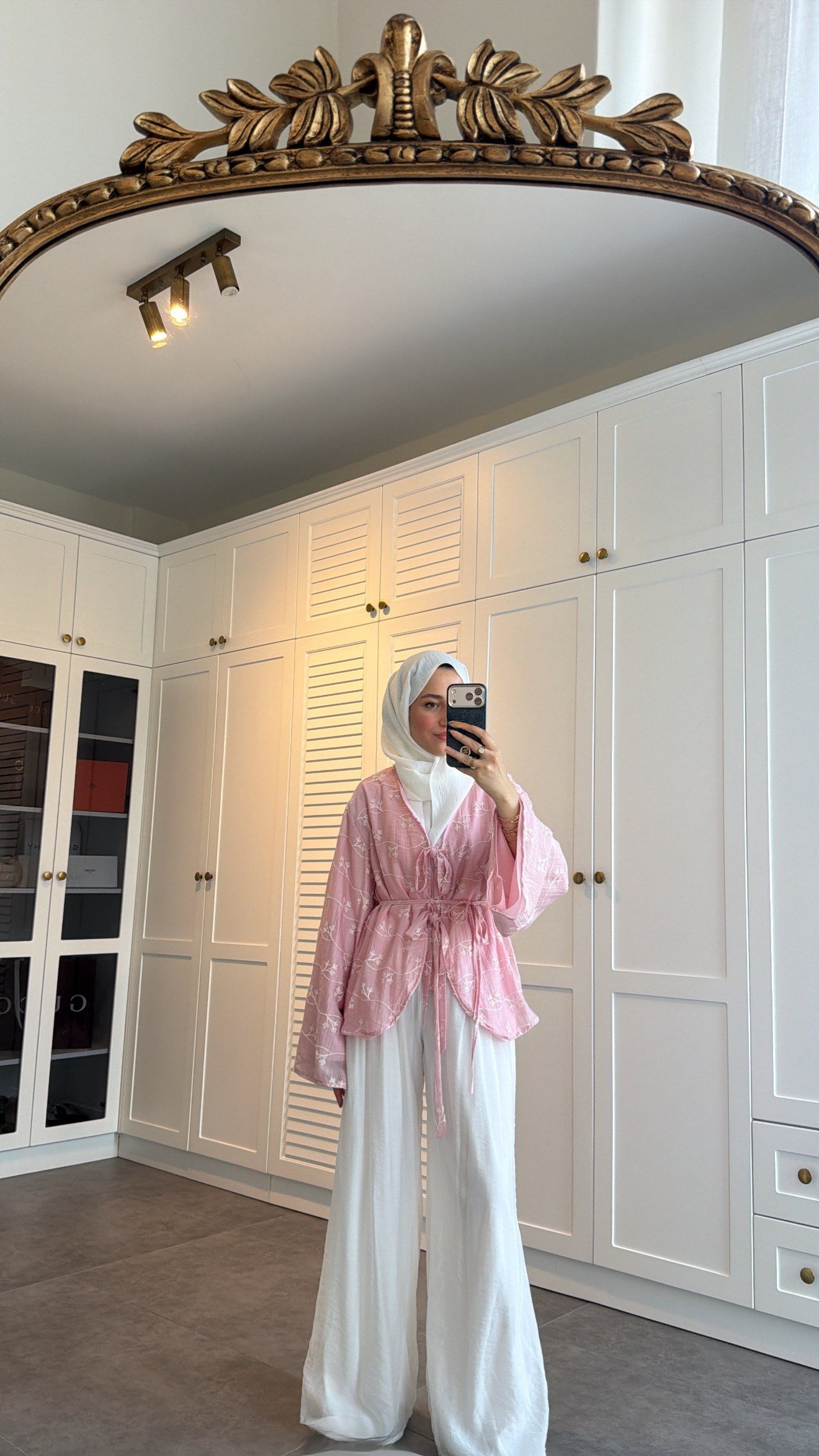Hira Bağlamalı Pantolon Takım Pembe