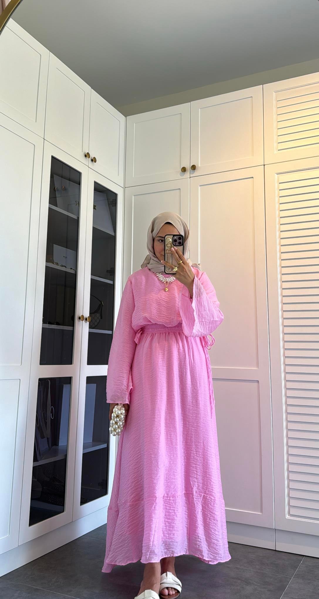 İpli H&M Muadil Tül Elbise Pembe