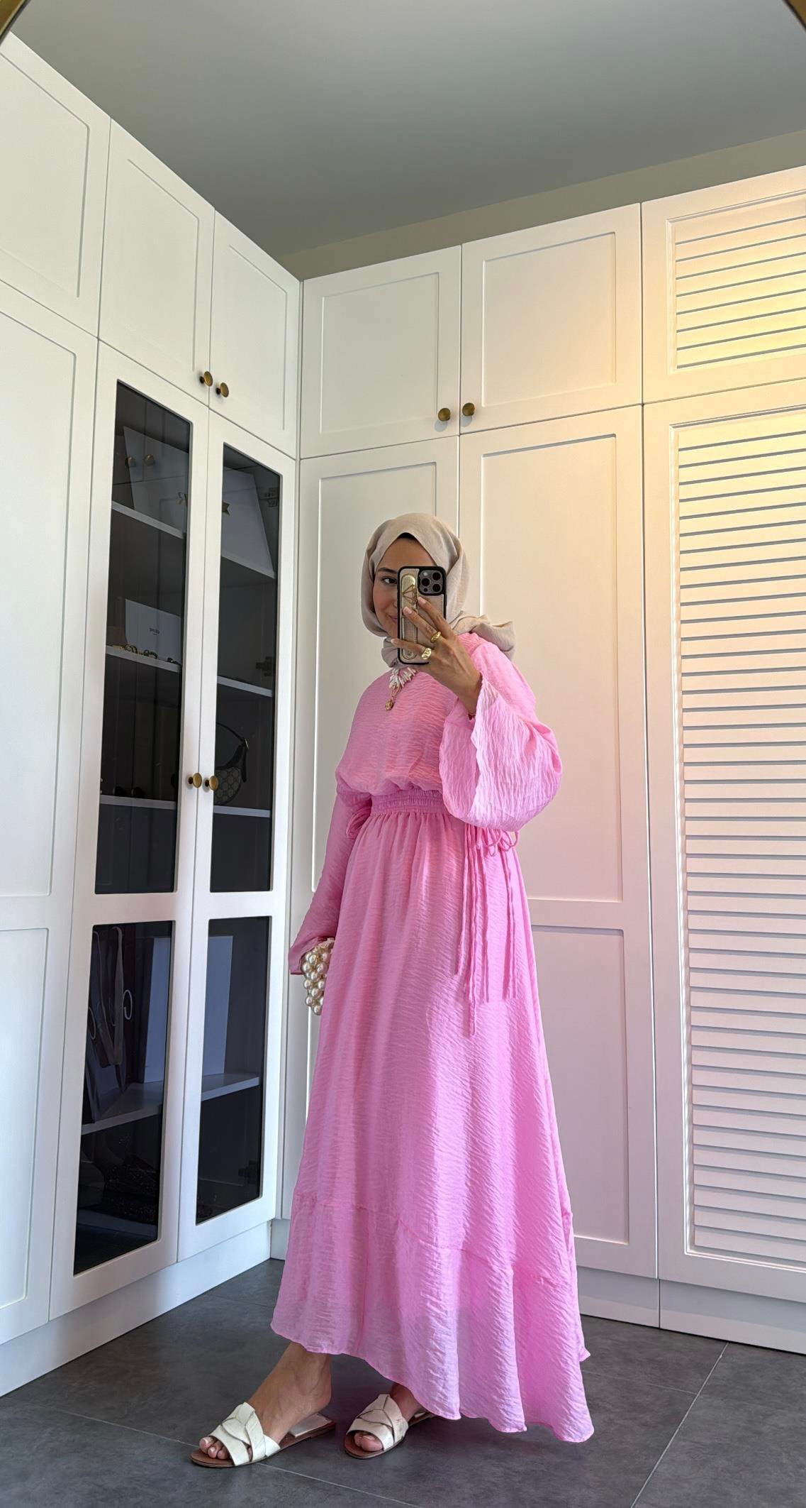 İpli H&M Muadil Tül Elbise Pembe