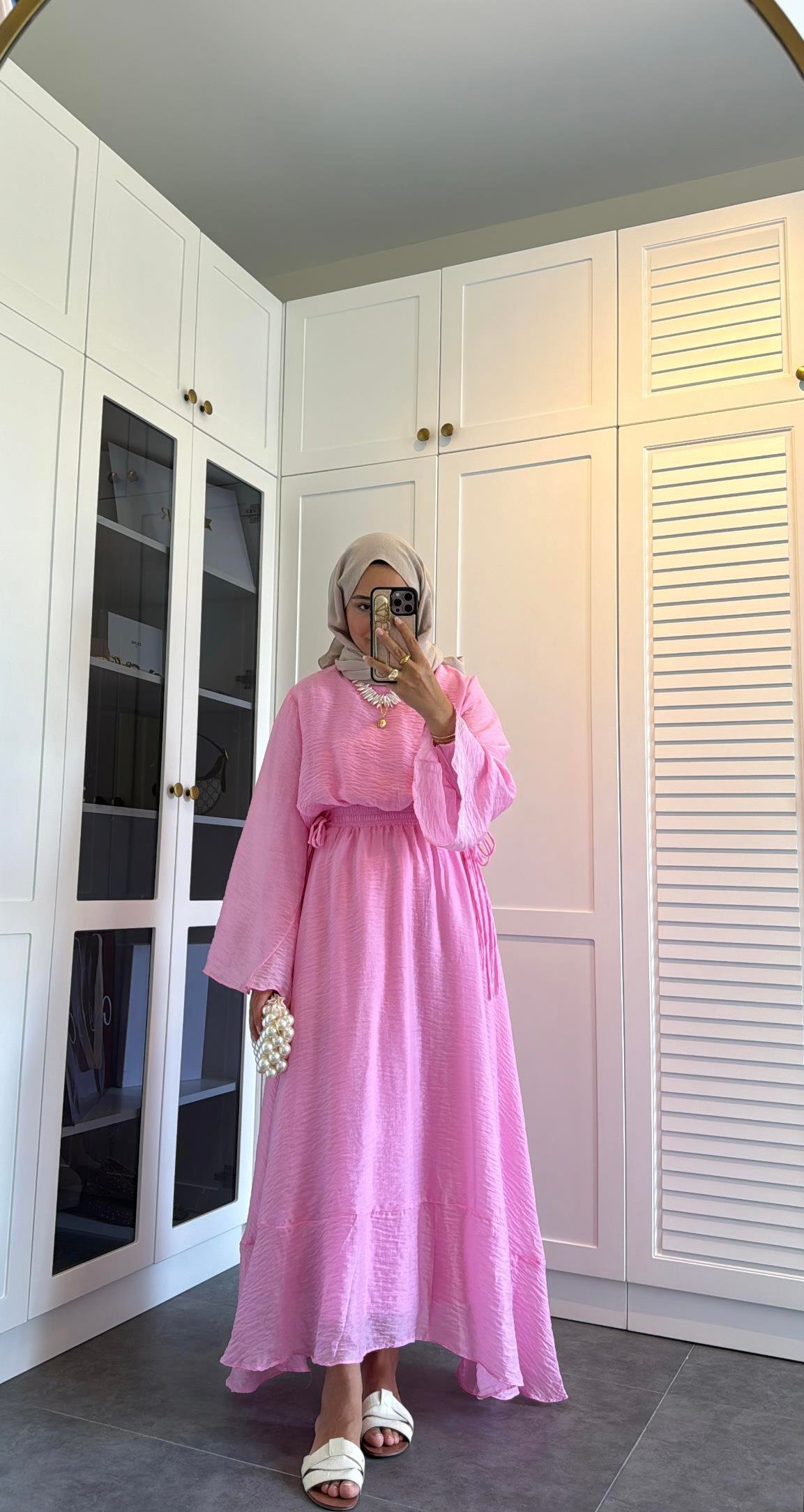 İpli H&M Muadil Tül Elbise Pembe