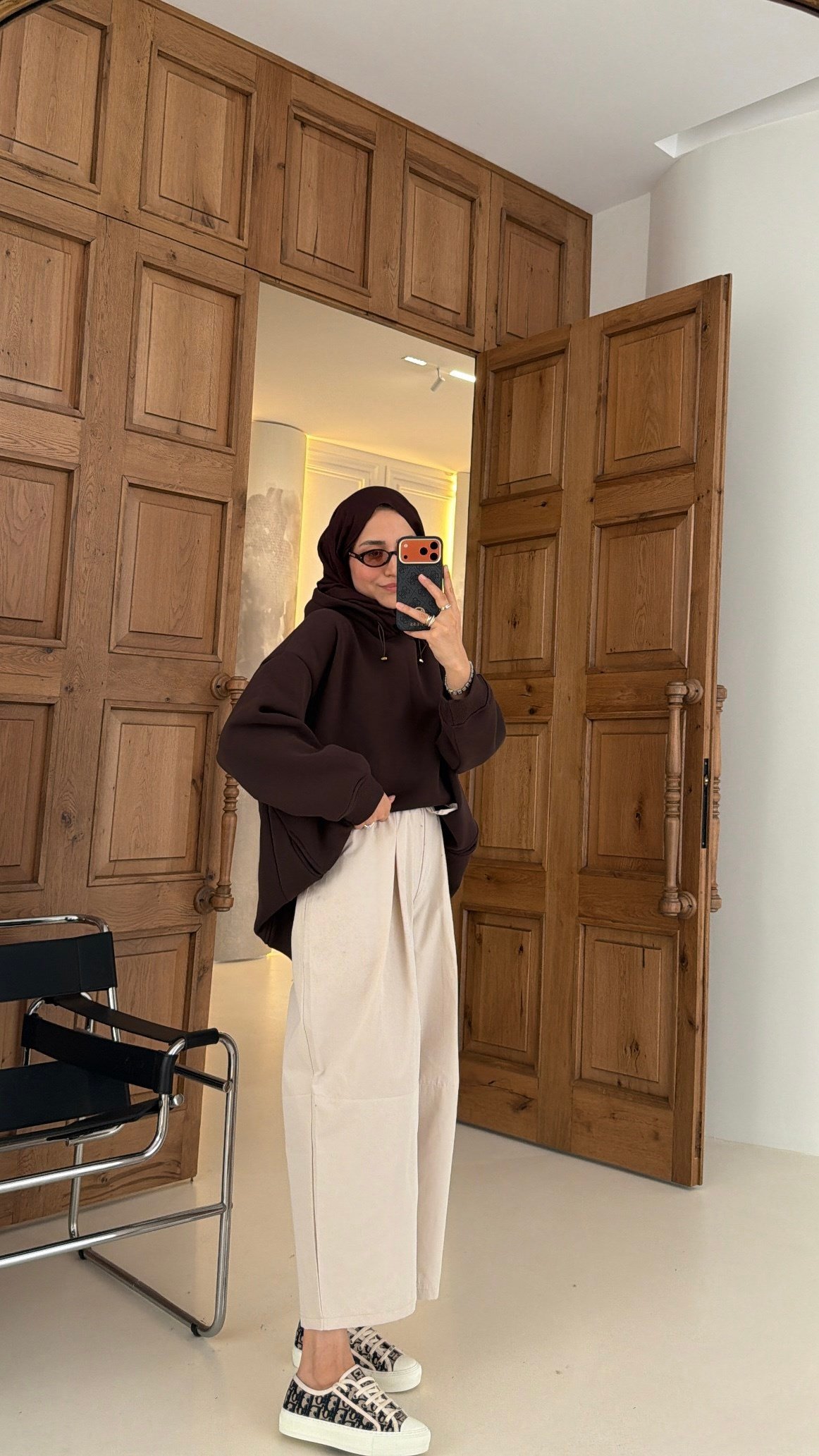 Kapüşonlu Oversize Sweat Kahve
