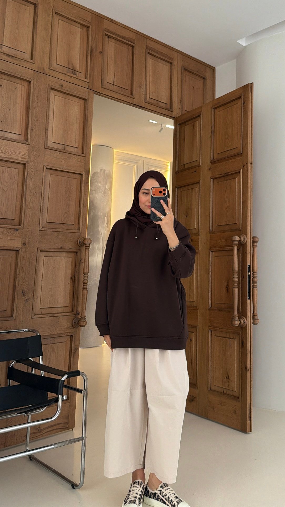 Kapüşonlu Oversize Sweat Kahve
