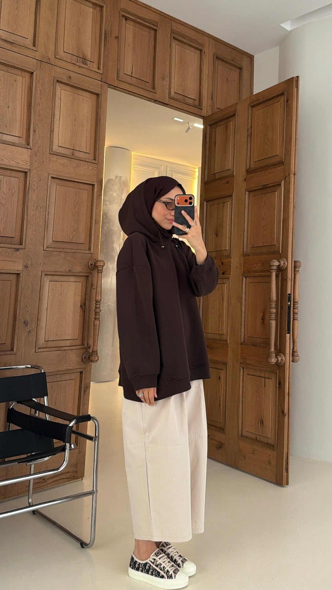 Kapüşonlu Oversize Sweat Kahve