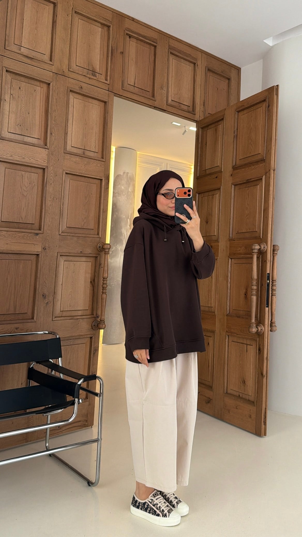 Kapüşonlu Oversize Sweat Kahve