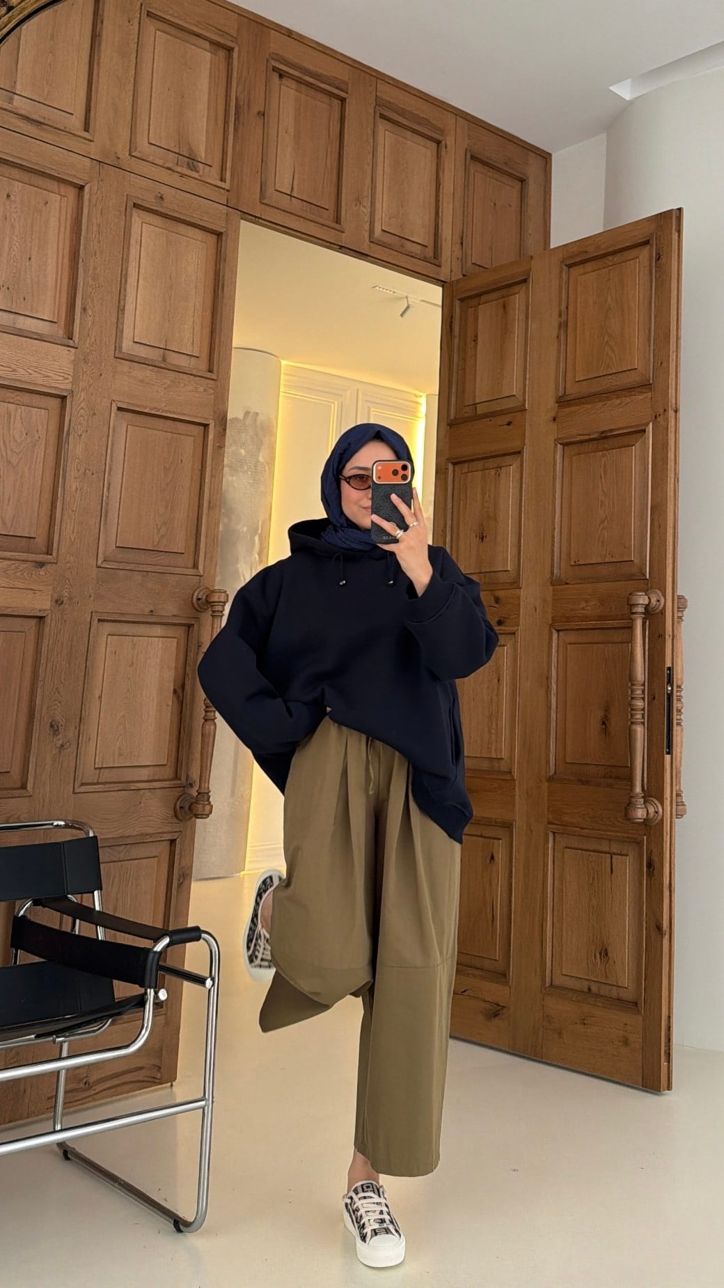 Kapüşonlu Oversize Sweat lacivert