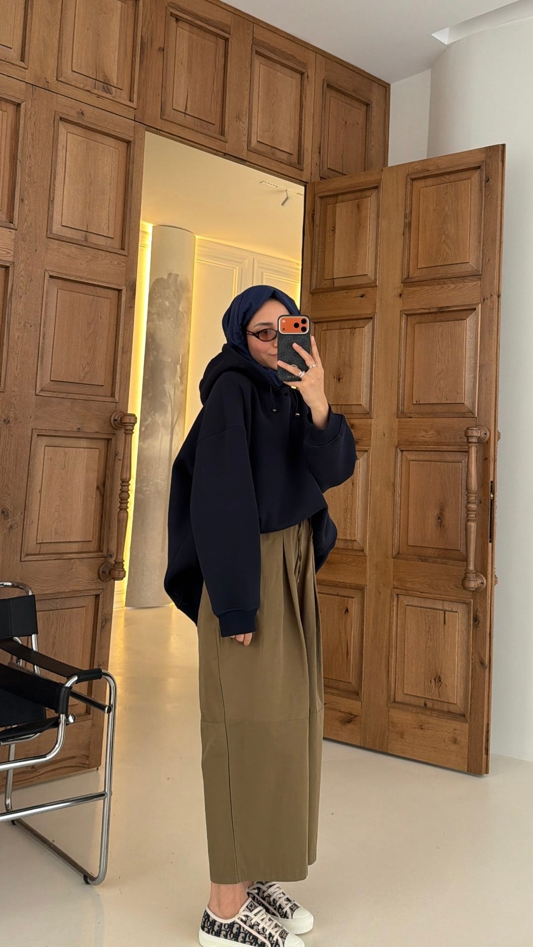 Kapüşonlu Oversize Sweat lacivert