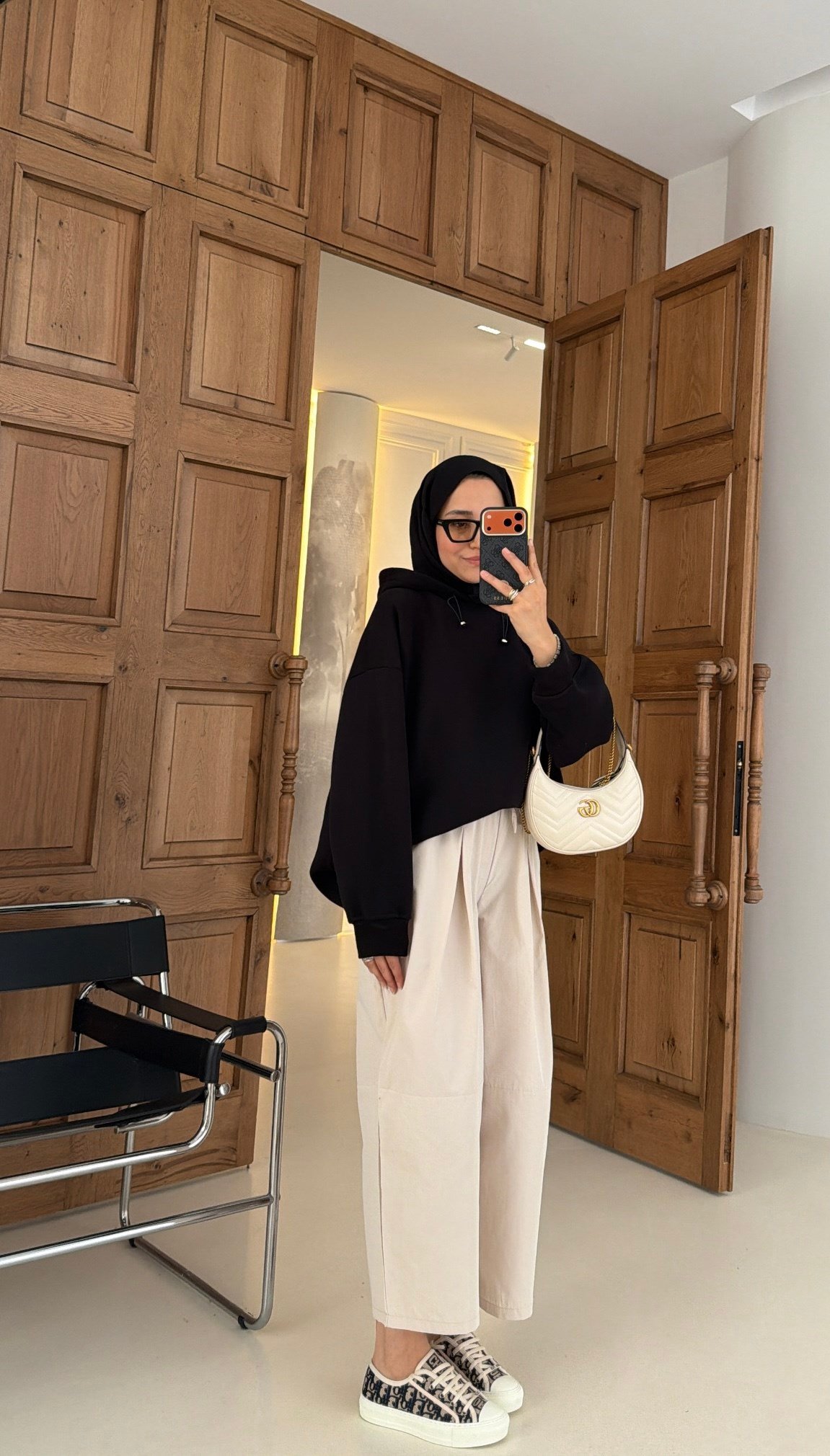 Kapüşonlu Oversize Sweat Siyah