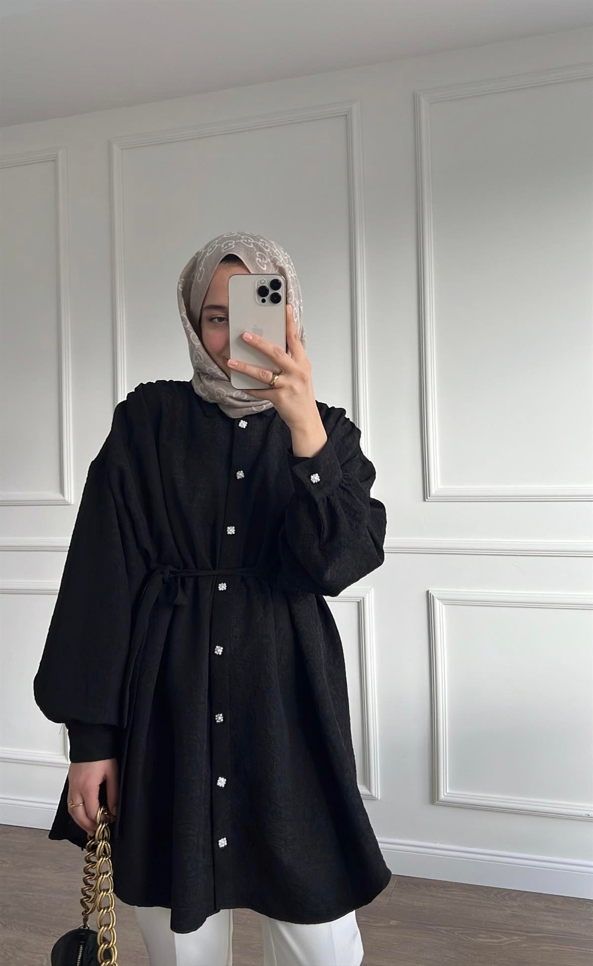 Kemerli Jakar Gömlek